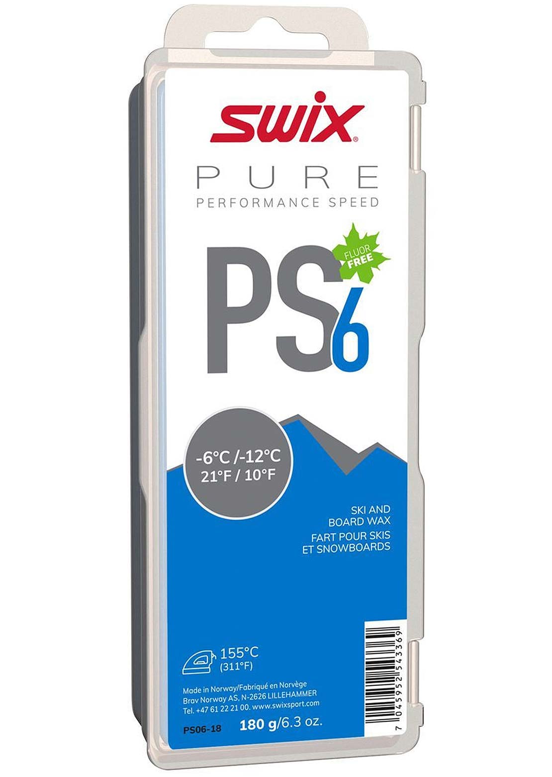 Swix Unisex PS6 Glide Wax Blue