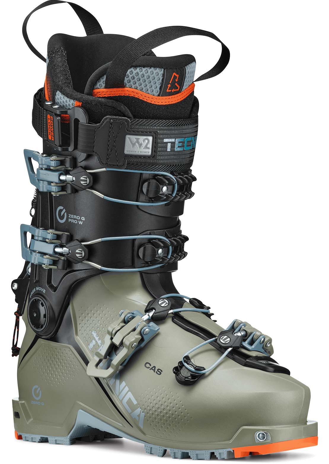 Tecnica Women's Zero G Tour Pro Ski Boots Camp Green