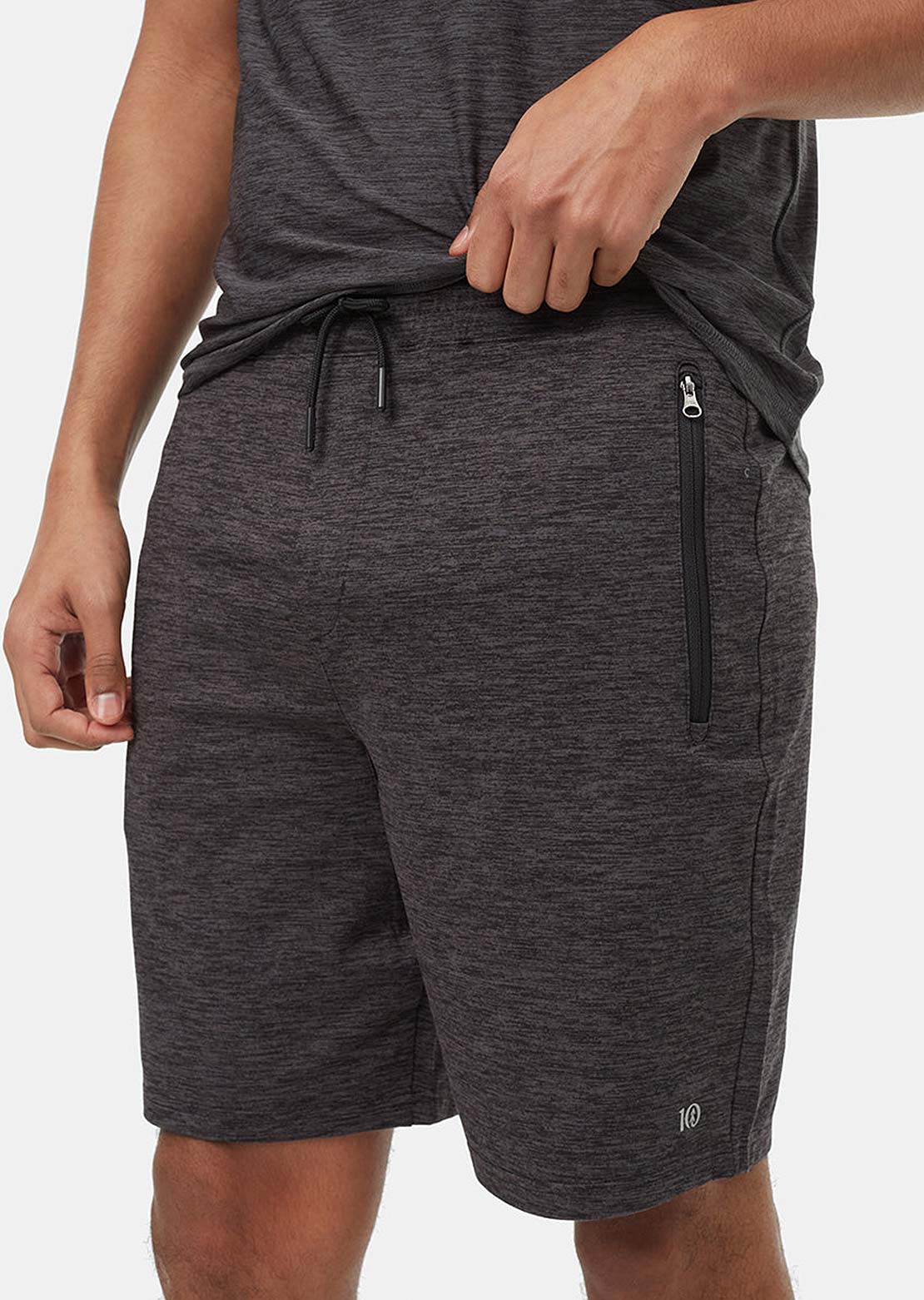 Tentree Men's Active Soft Knit Shorts Meteorite Black/Obsidian Melange