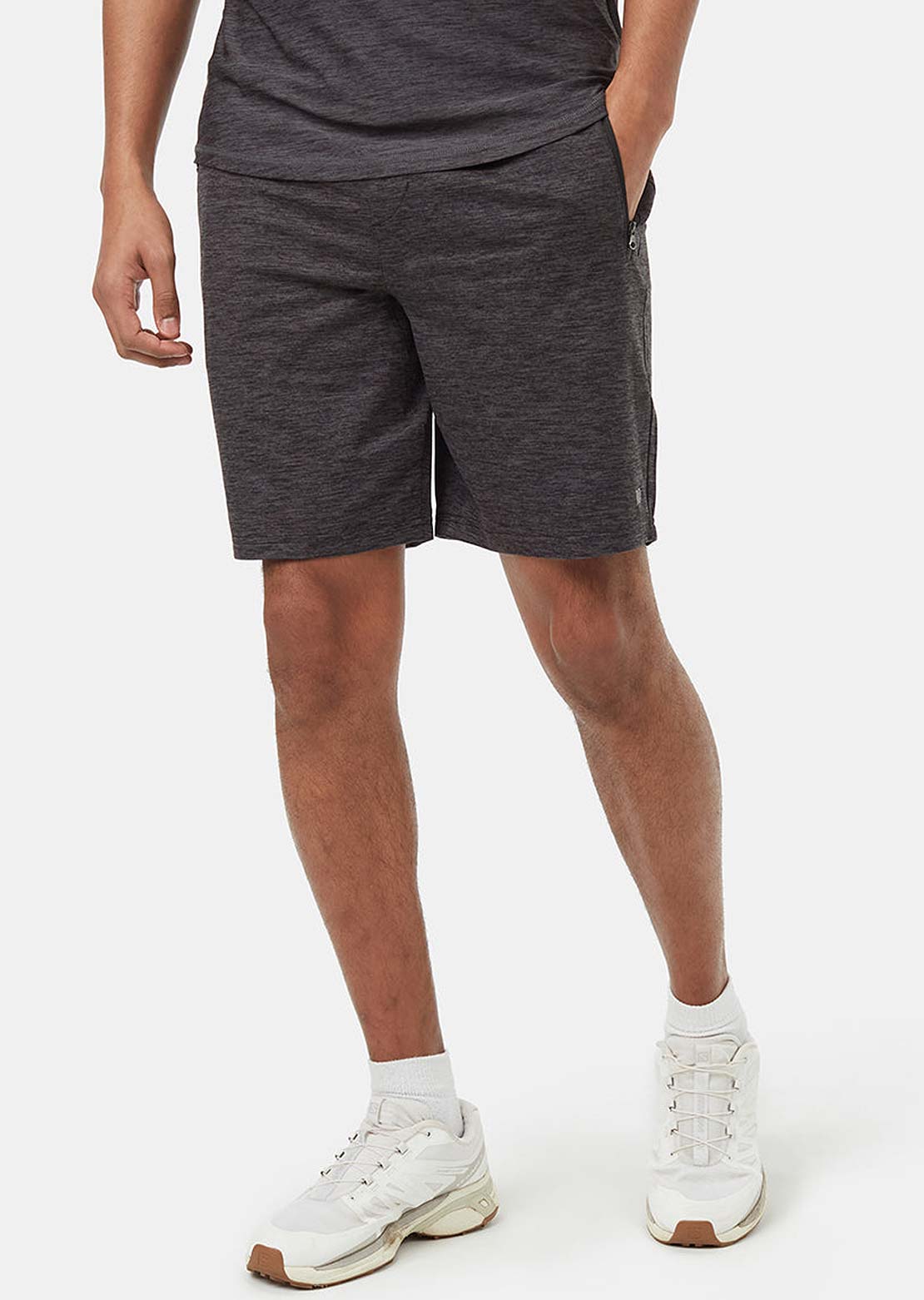 Tentree Men's Active Soft Knit Shorts Meteorite Black/Obsidian Melange