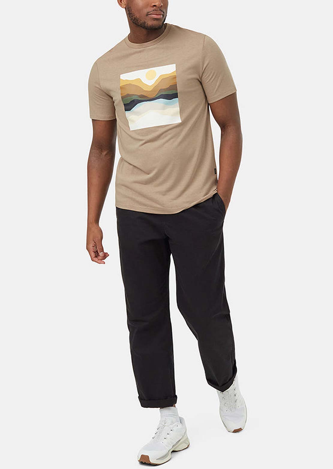 Tentree Men&#39;s Artist Series Oasis T-Shirt Khaki/Thyme