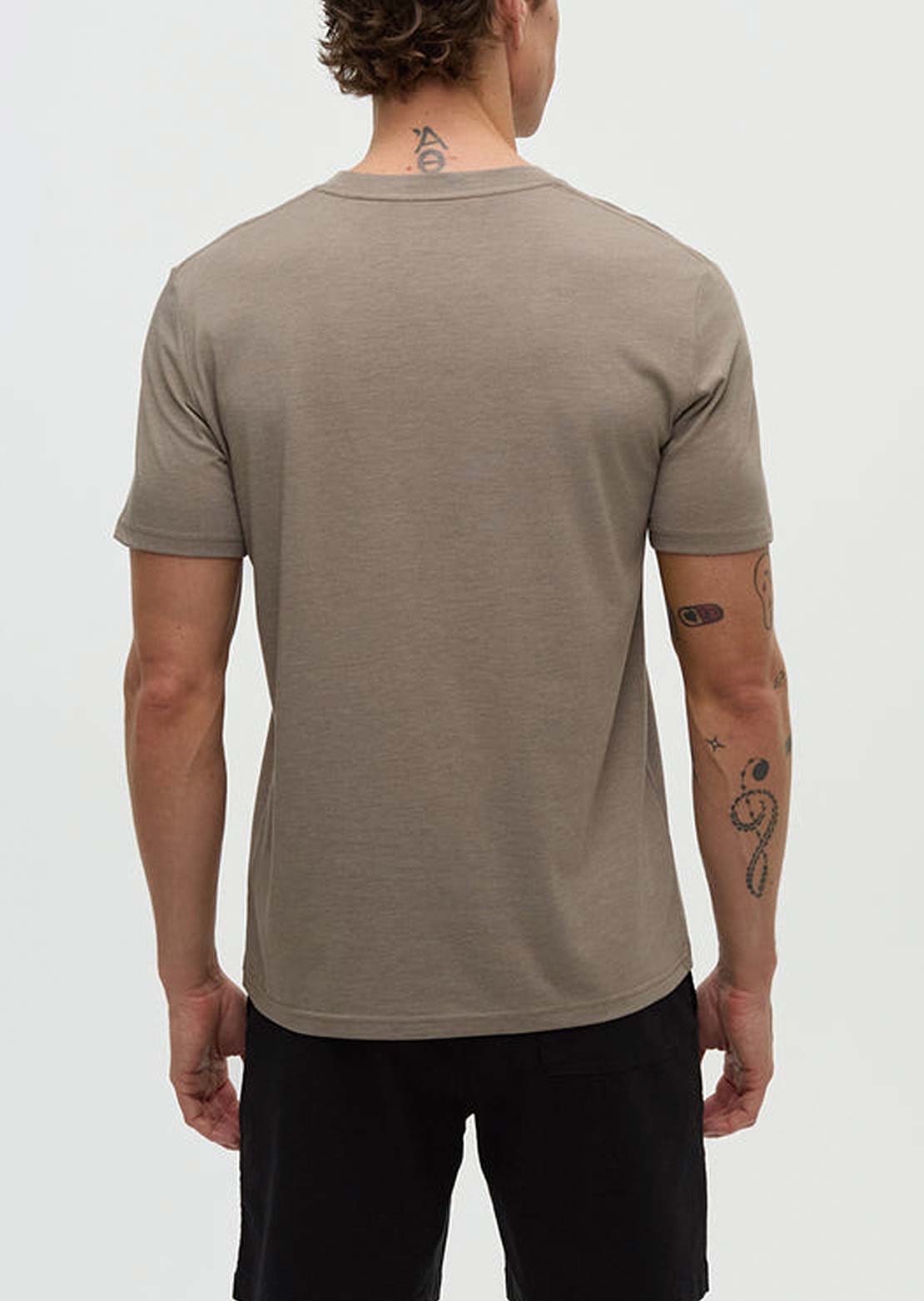 Tentree Men's Embroidered Ten T-Shirt Cley Heather/Creek Stone