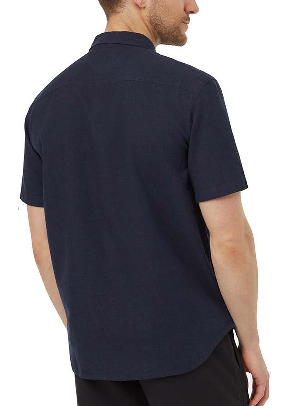 Tentree Men's Hemp Button Front Button Up Shirt Midnight Blue