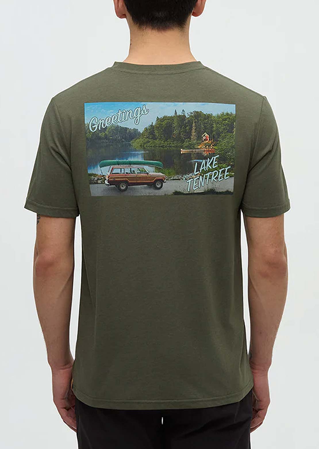 Tentree Men's Lake Tentree T-Shirt Deep Olive/Lake Day
