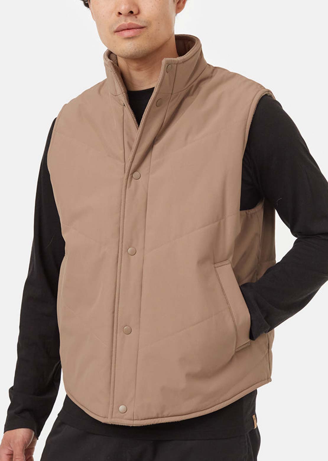 Tentree Men's Nimbus Reversible Vest Fossil/Fossil