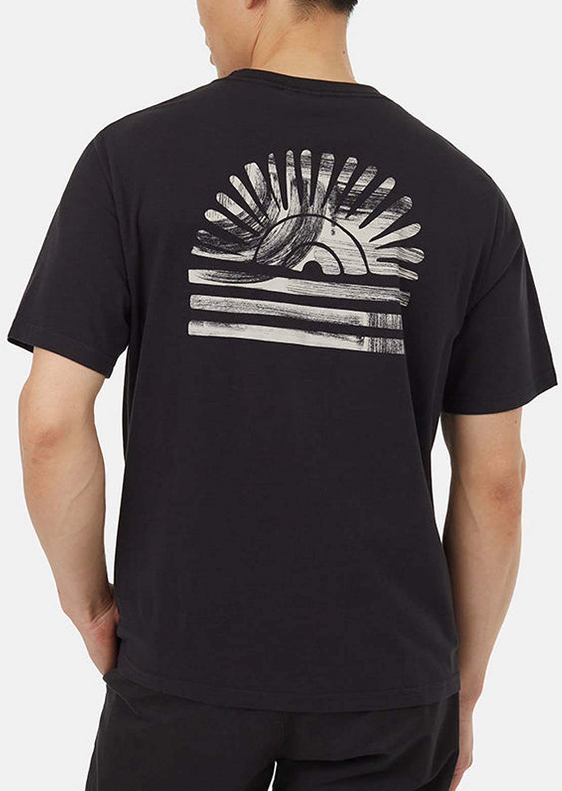 Tentree Men&#39;s Regenerative Cotton Sun T-Shirt Black/Sugar Pine