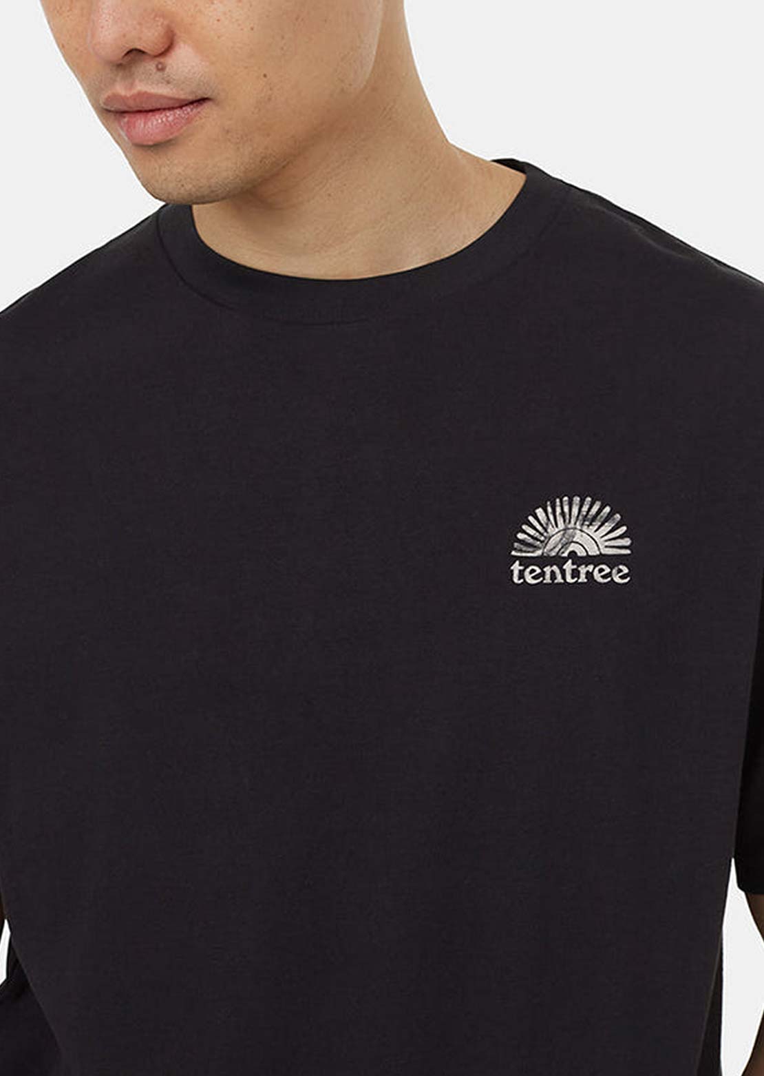 Tentree Men&#39;s Regenerative Cotton Sun T-Shirt Black/Sugar Pine