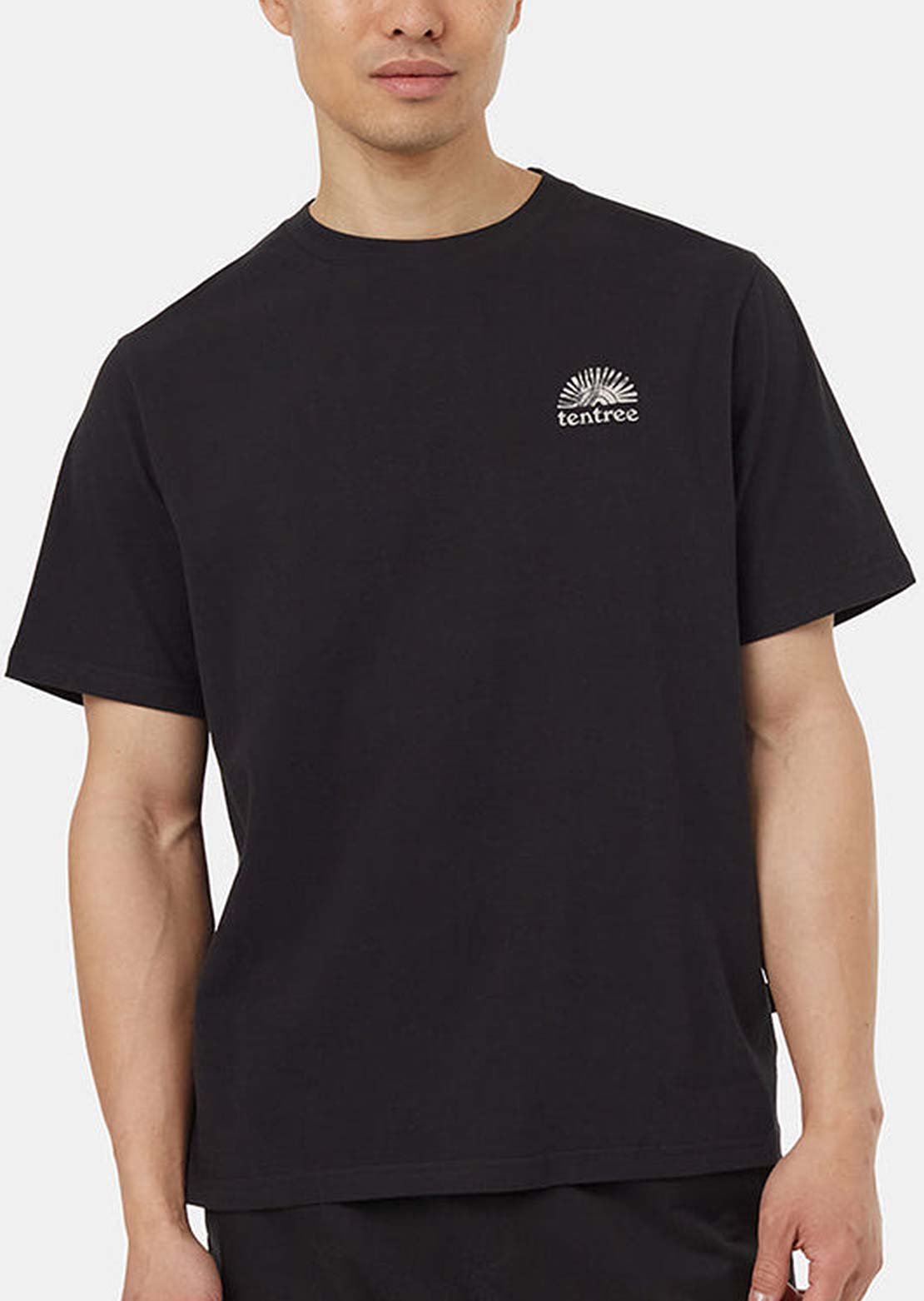 Tentree Men&#39;s Regenerative Cotton Sun T-Shirt Black/Sugar Pine