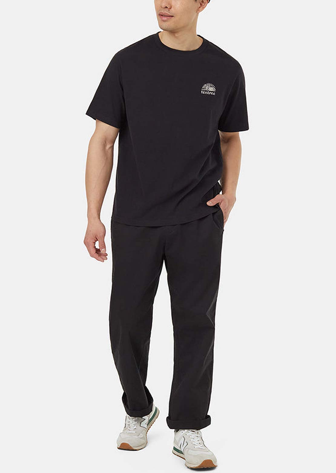 Tentree Men&#39;s Regenerative Cotton Sun T-Shirt Black/Sugar Pine