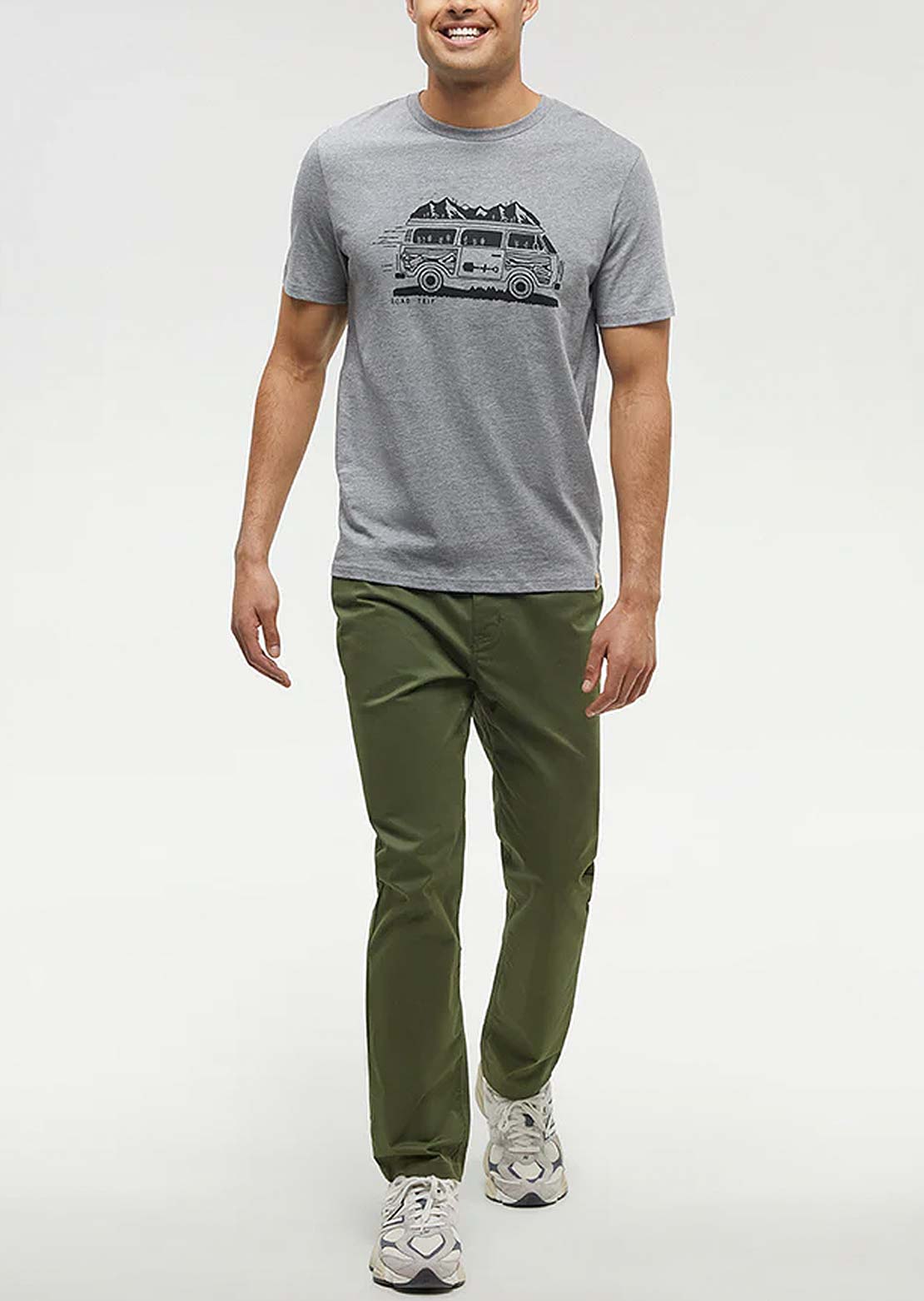 Tentree Men's Road Trip T-Shirt Grey Heather/Meteorite Black