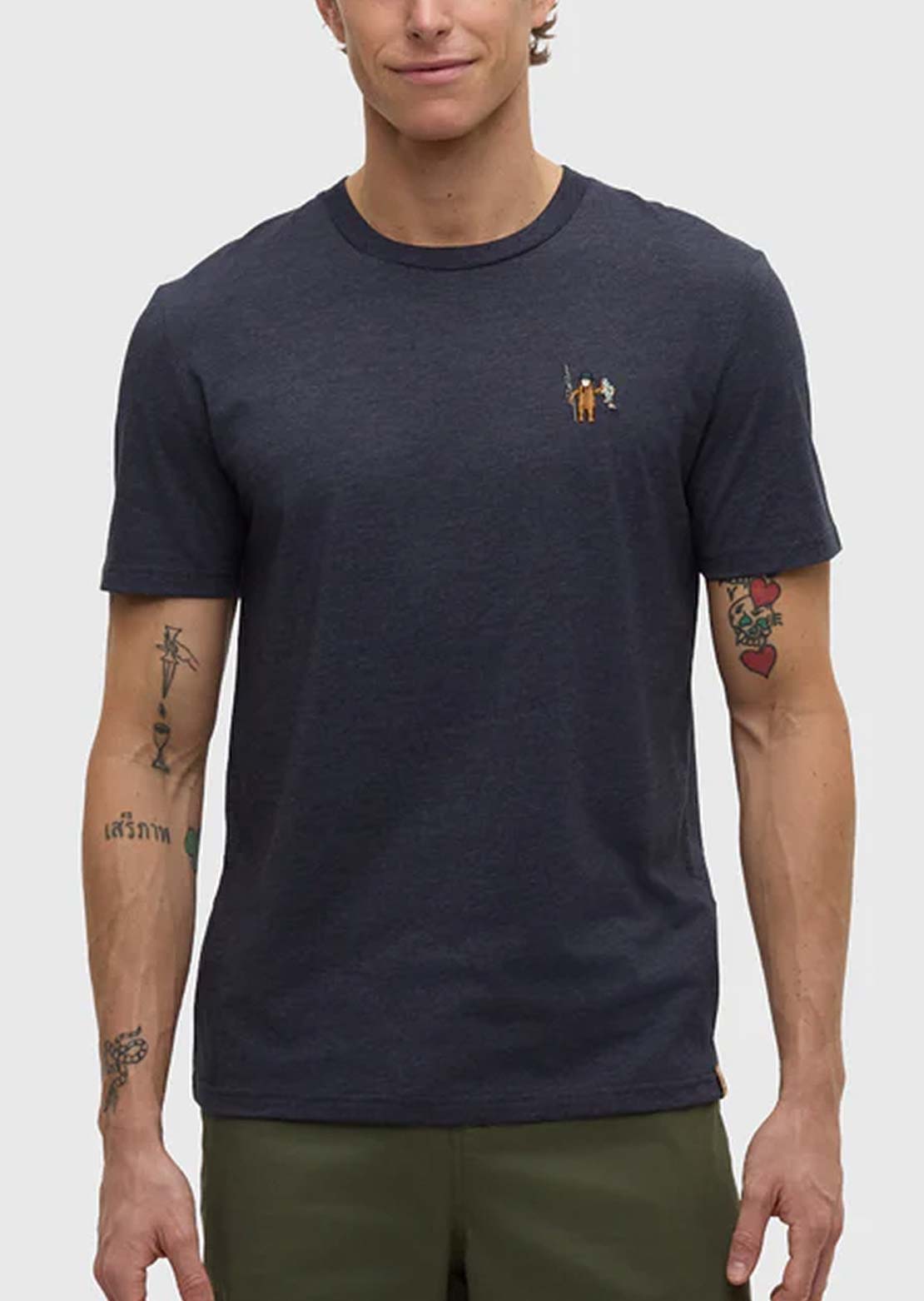 Tentree Men's Sasquatch T-Shirt Midnight Blue Heather/Fishing
