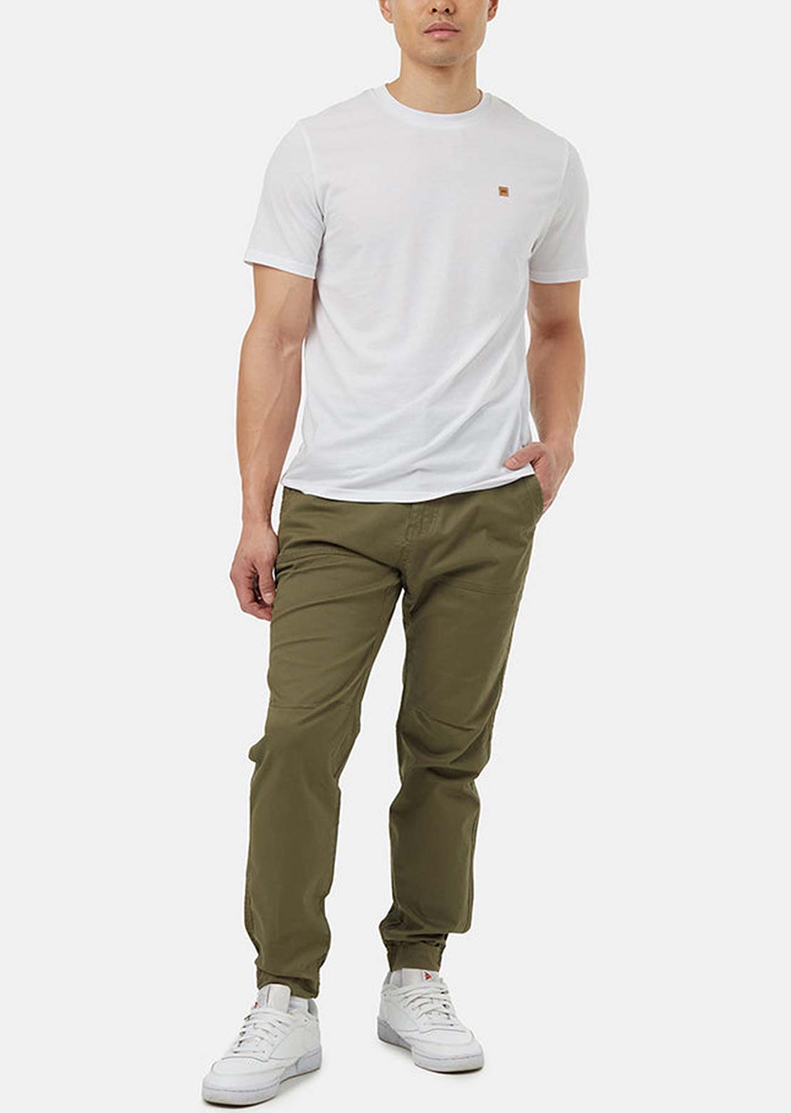 Tentree Men&#39;s Stretch Twill Everyday Jogger Pants Olive Night Green