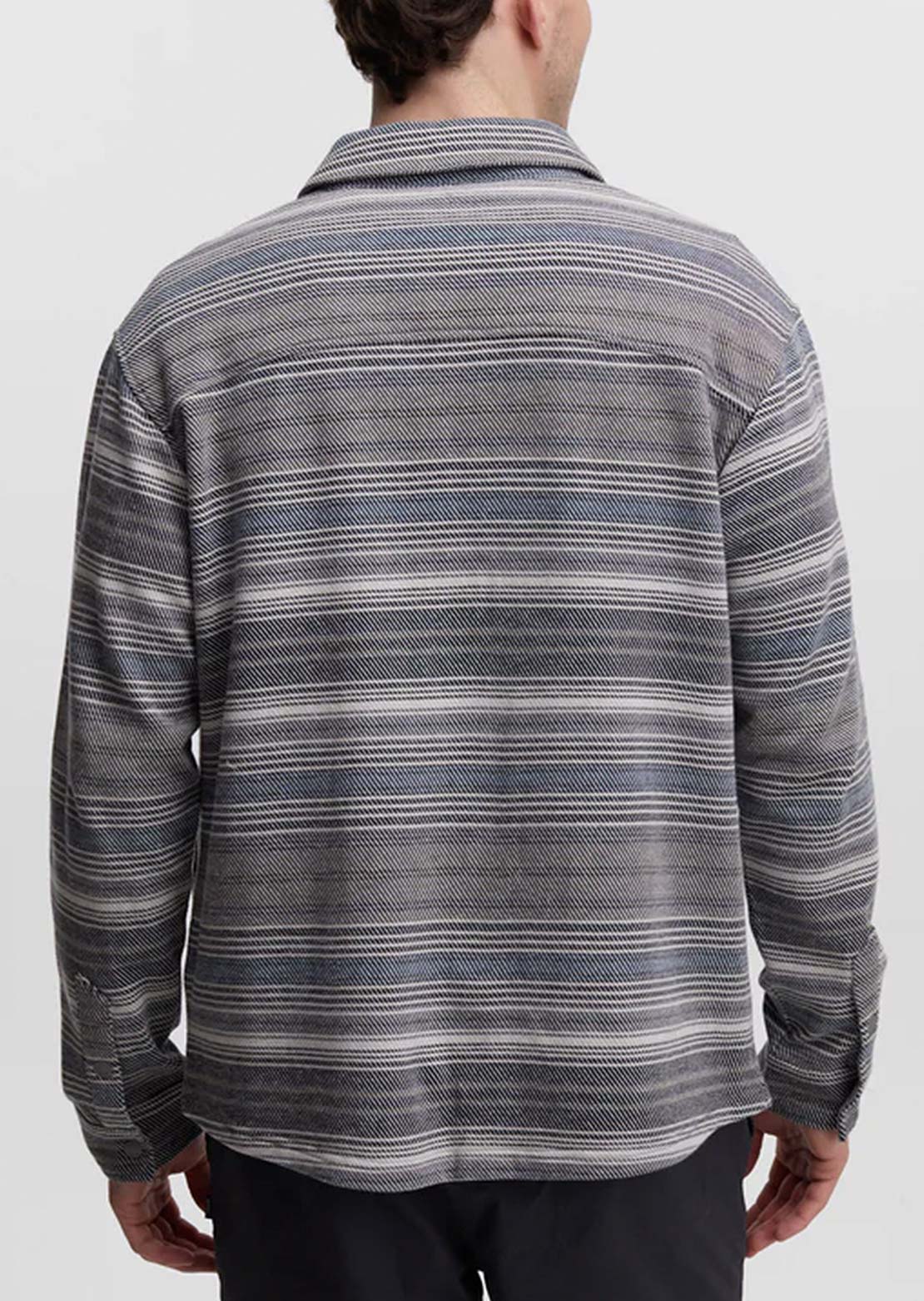 Tentree Men's Thompson Shacket Meteorite Black/Multi Stripe