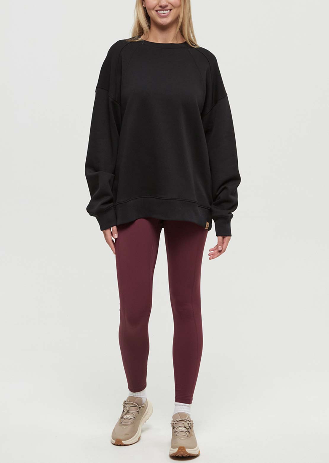 Tentree Women's Bluffs Crew Longsleeve Meteorite Black