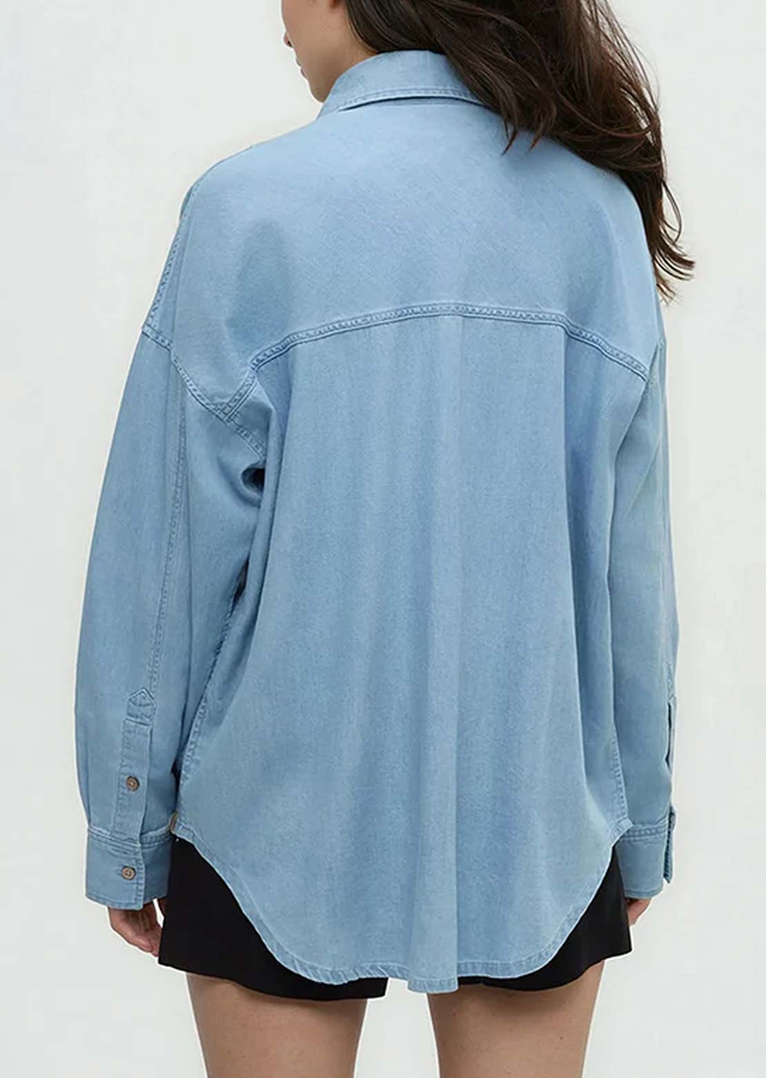 Tentree Women's Denim West End Button Up Shirt Light Wash