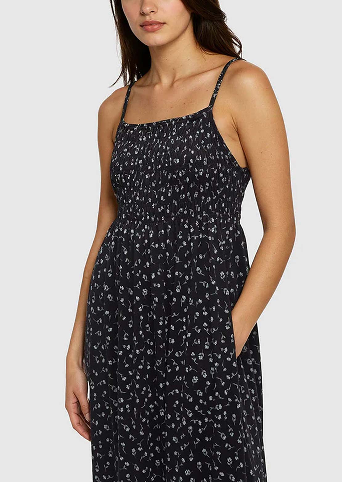 Tentree Women's Driftwood Dress Meteorite Black/Ditsy