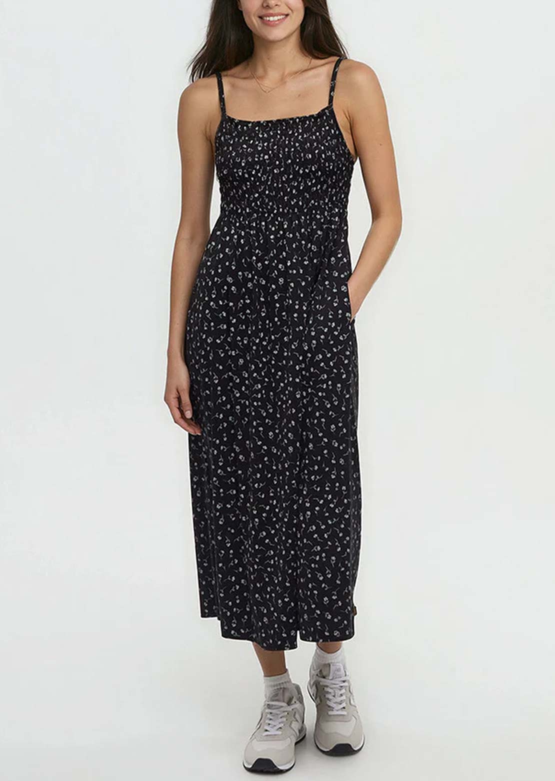 Tentree Women's Driftwood Dress Meteorite Black/Ditsy