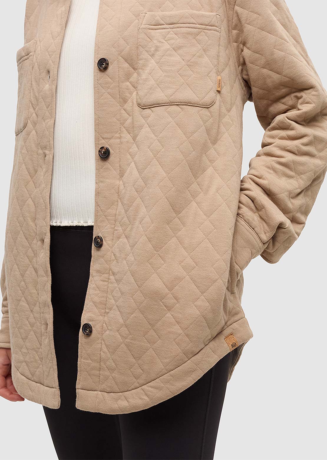 Tentree Women's Dunes Button Up Shirts Birchwood Heather