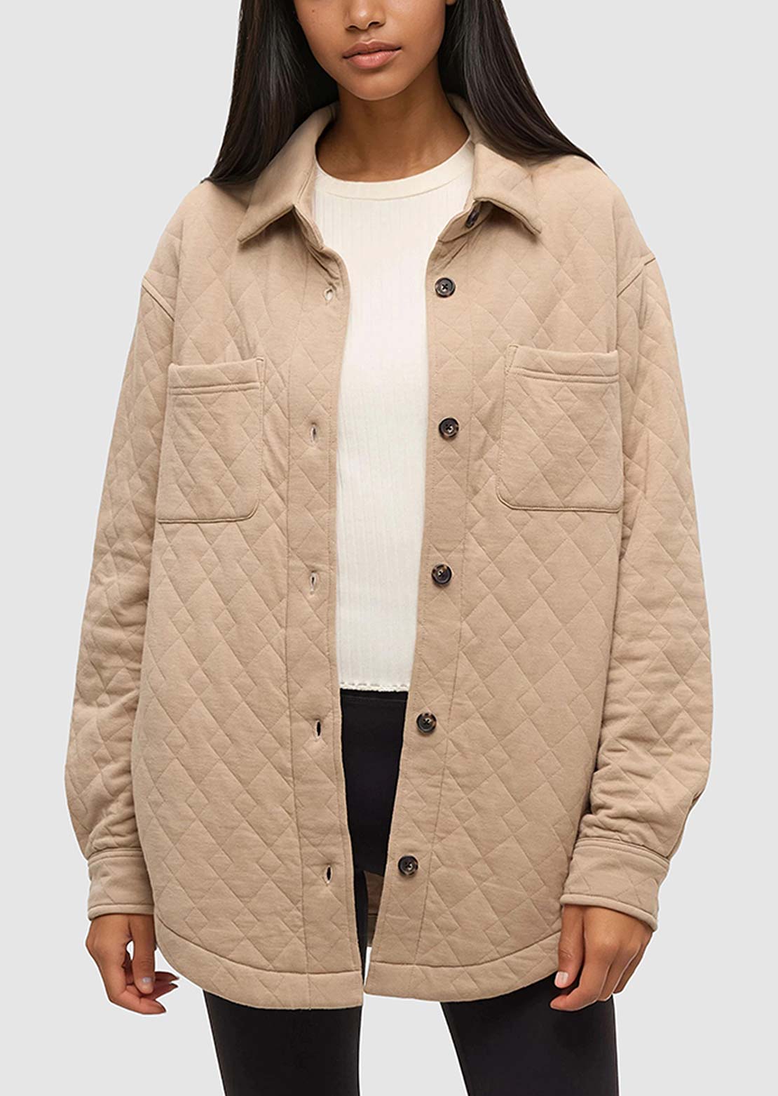 Tentree Women's Dunes Button Up Shirts Birchwood Heather