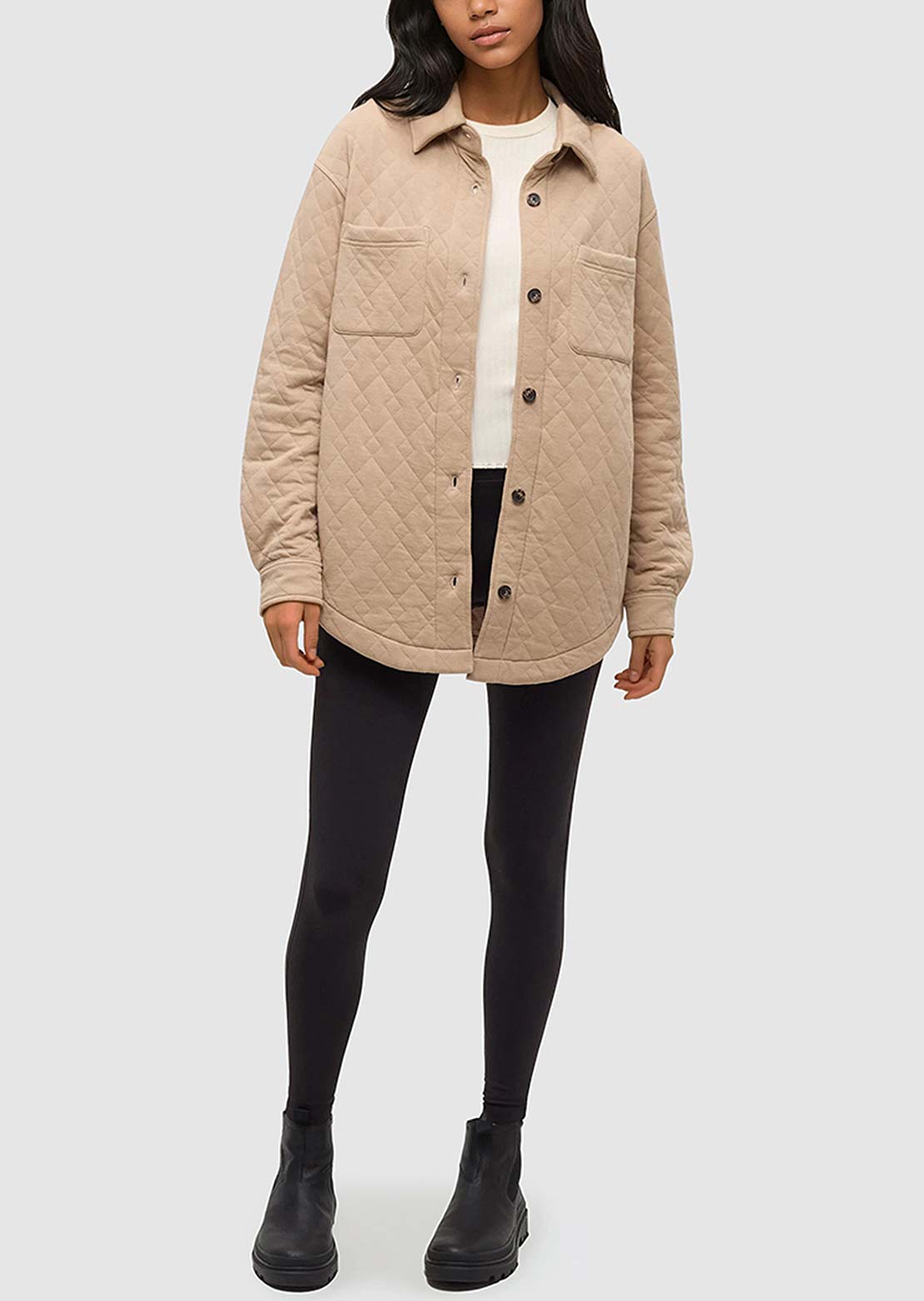 Tentree Women's Dunes Button Up Shirts Birchwood Heather