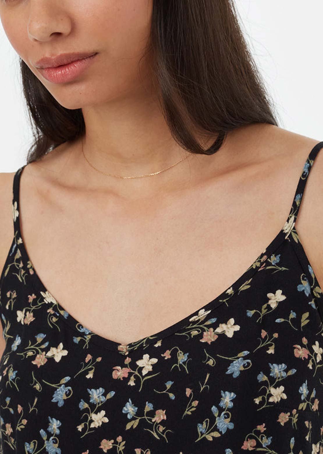 Tentree Women's EcoWoven Crepe Cami Meteorite Black/Blossom