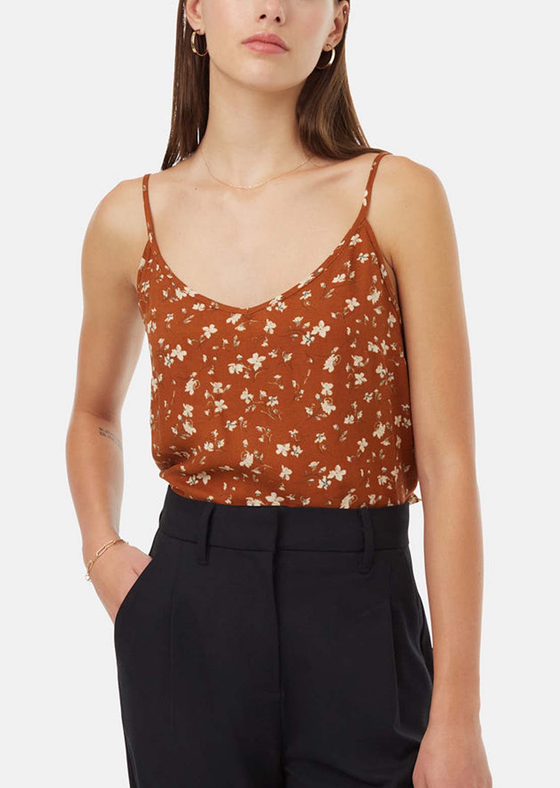 Tentree Women's EcoWoven Crepe Cami Toffee/Cornstalk