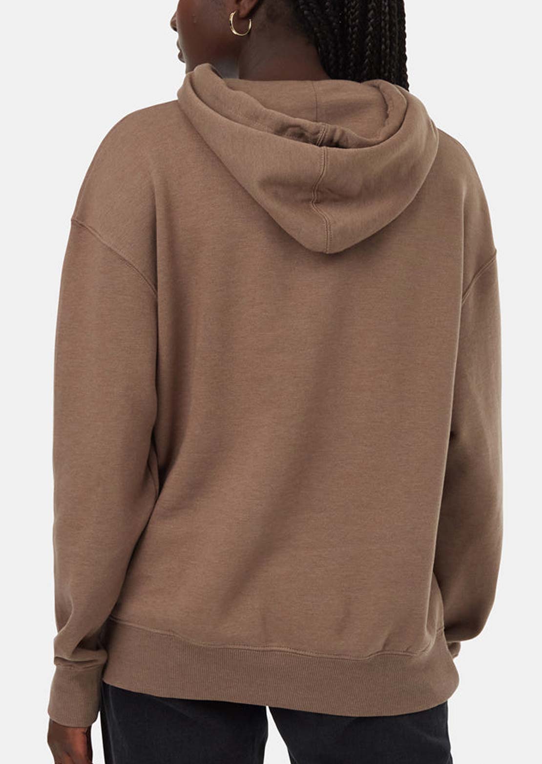 Tentree Women's Fox Wordmark Hood Fossil/Deep Jungle