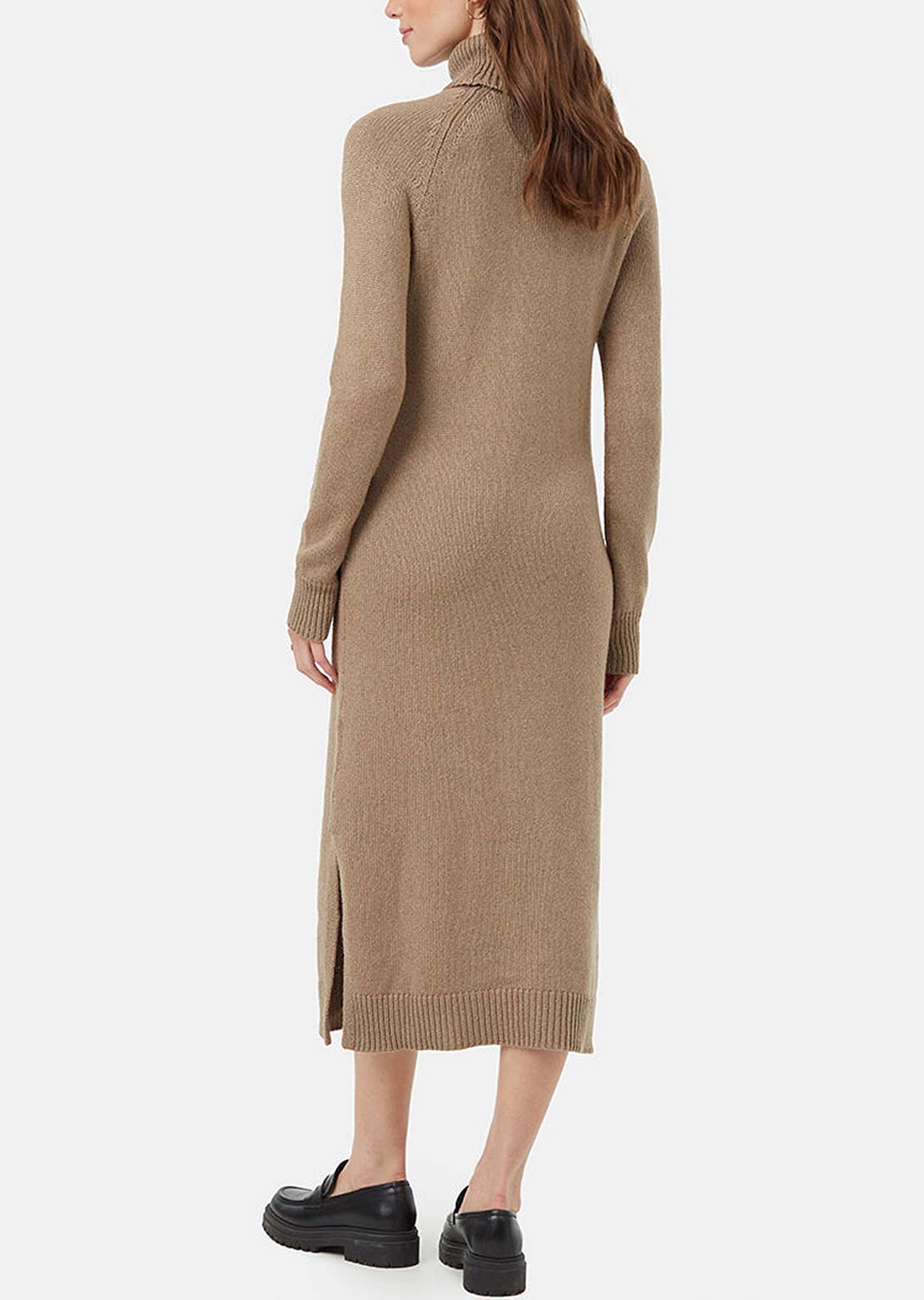 Tentree Women's Highline Turtleneck Maxi Dress Fossil Heather