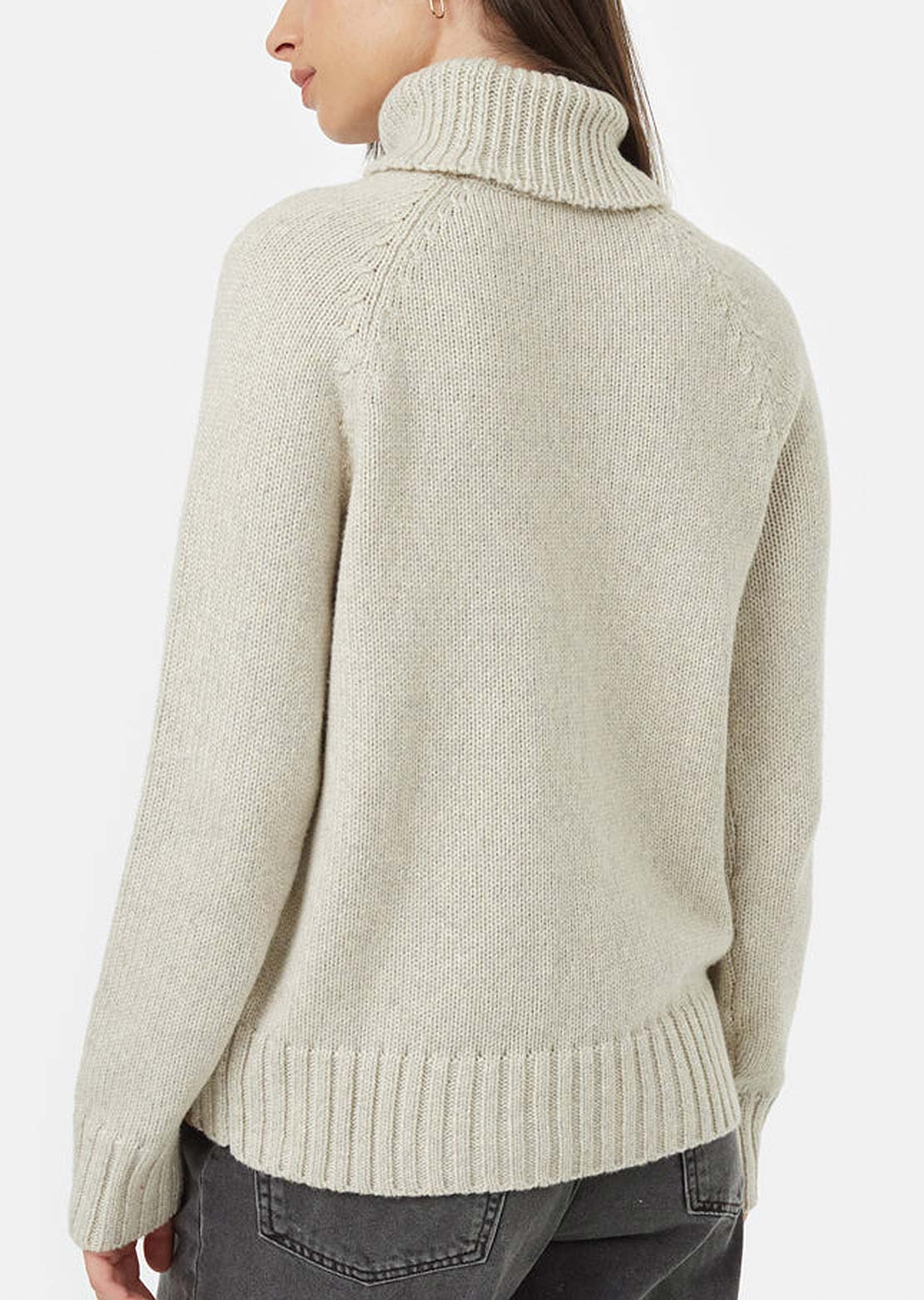 Tentree Women's Highline Wool Turtleneck Sweater Pale Oak Heather