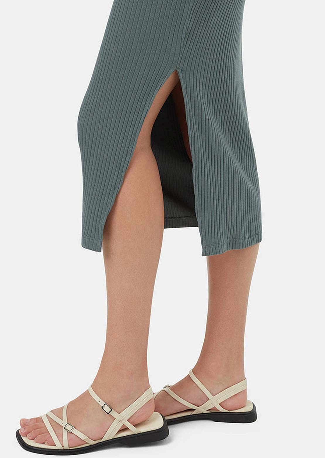 Tentree Women&#39;s Knit Rib Skirt Light Urban Green