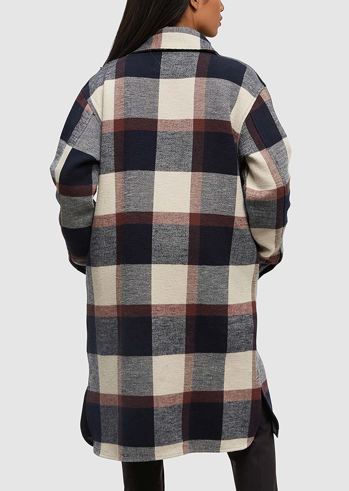 Tentree Women's Livingston Jacket Midnight Blue/Cabin Plaid