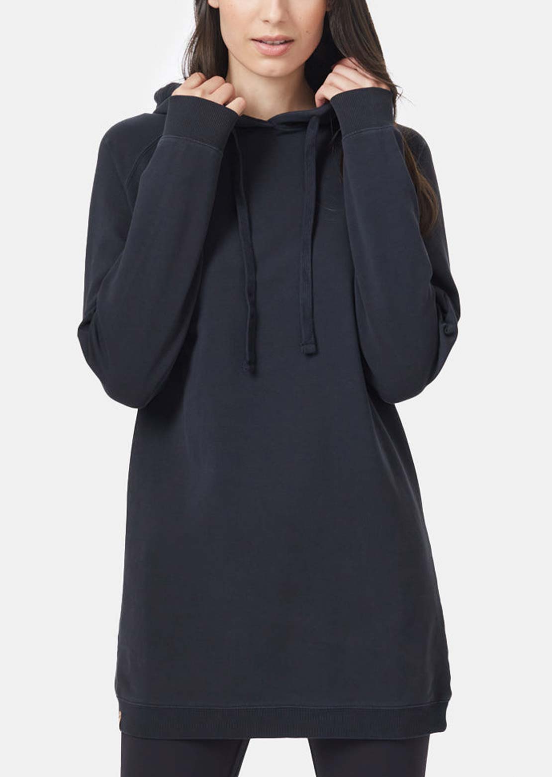 Tentree Women's Oversized French Terry Hoodie Dress Meteorite Black
