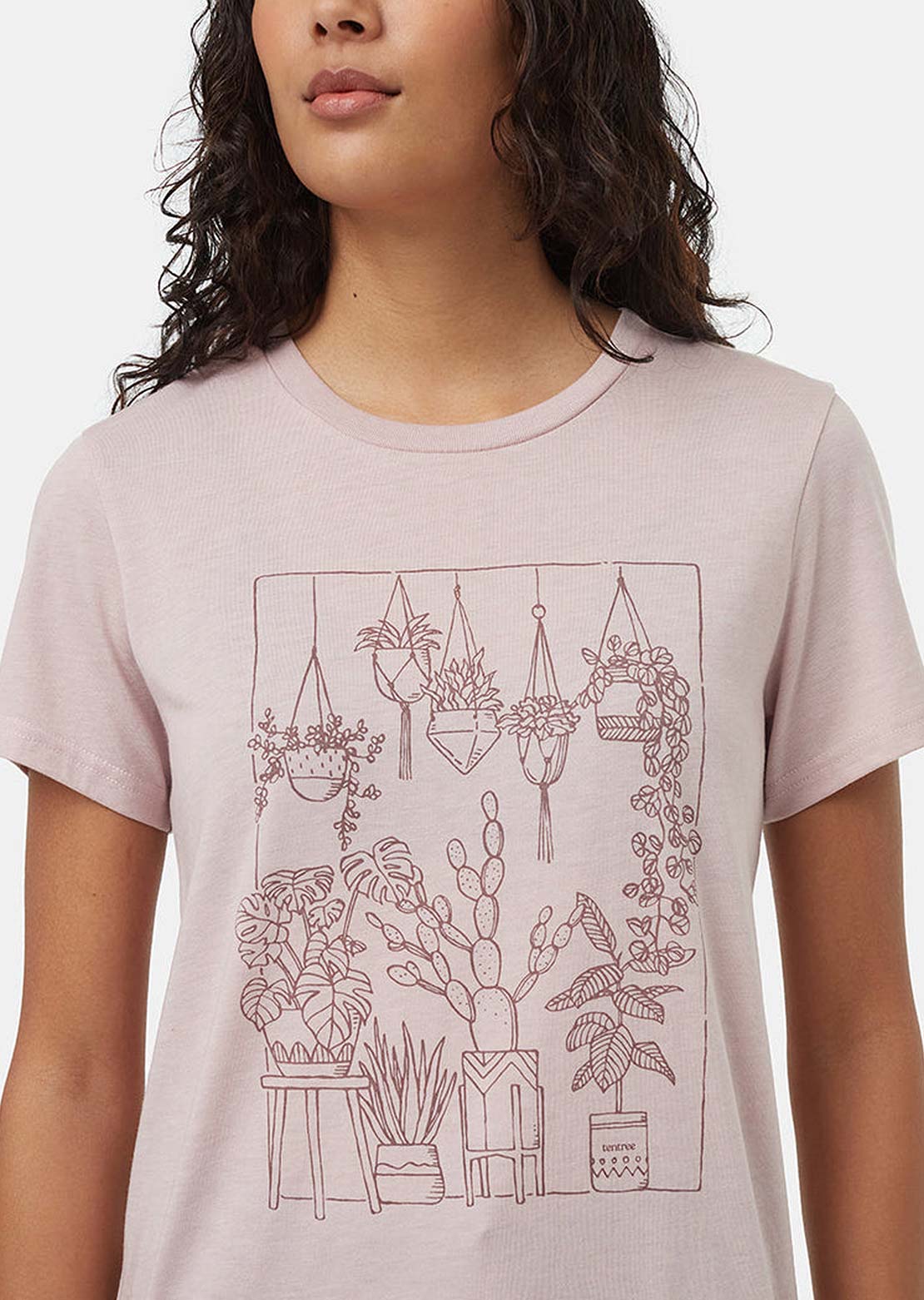 Tentree Women&#39;s Plant Club T-Shirt Violet Haze Heather/Flint