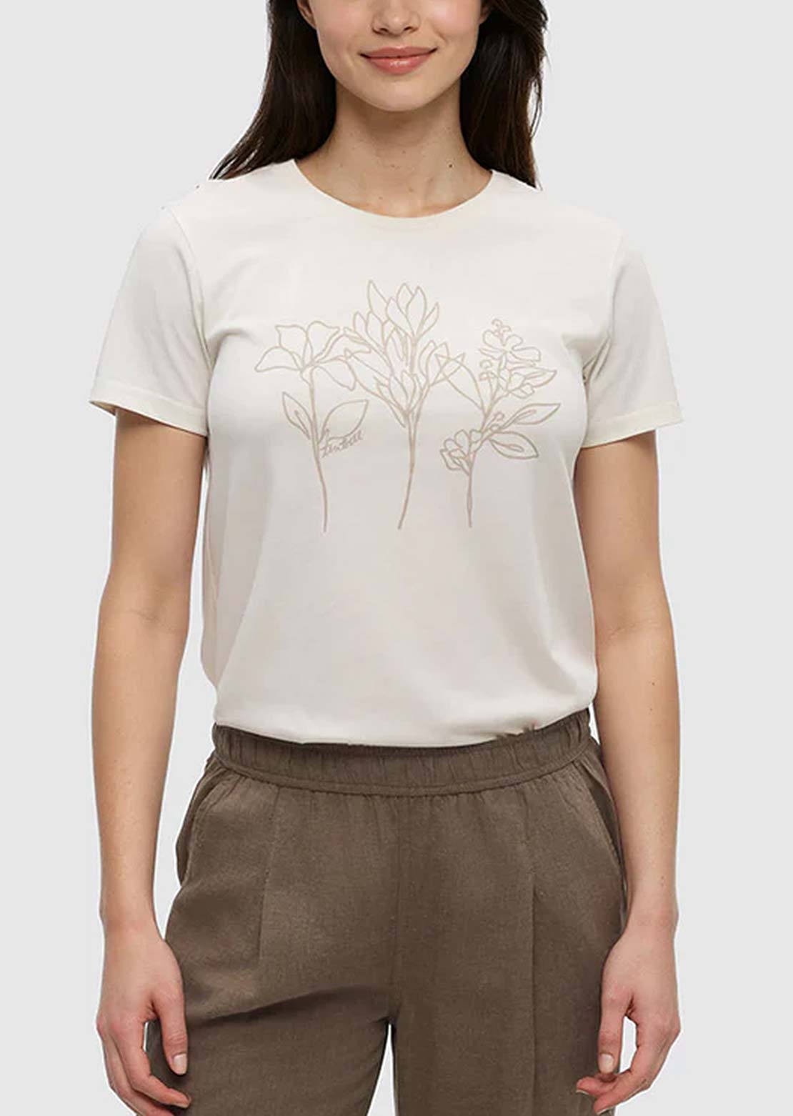 Tentree Women's Summer Flora T-Shirt Undyed/Creek Stone