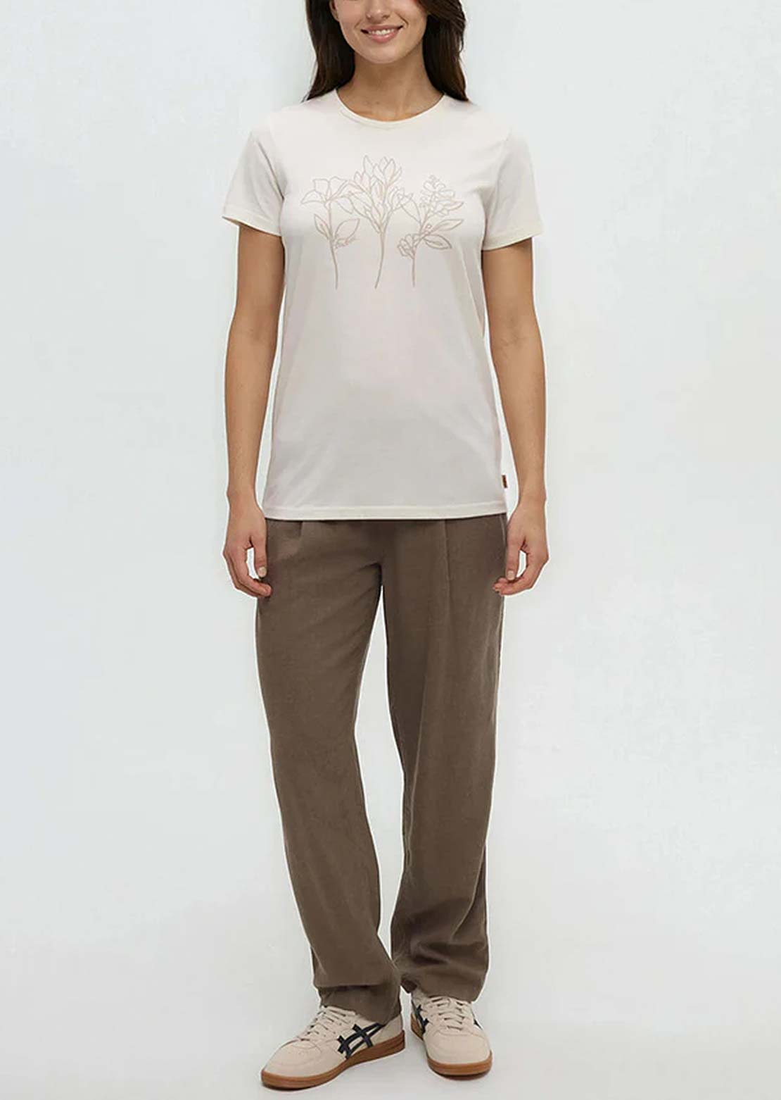 Tentree Women's Summer Flora T-Shirt Undyed/Creek Stone