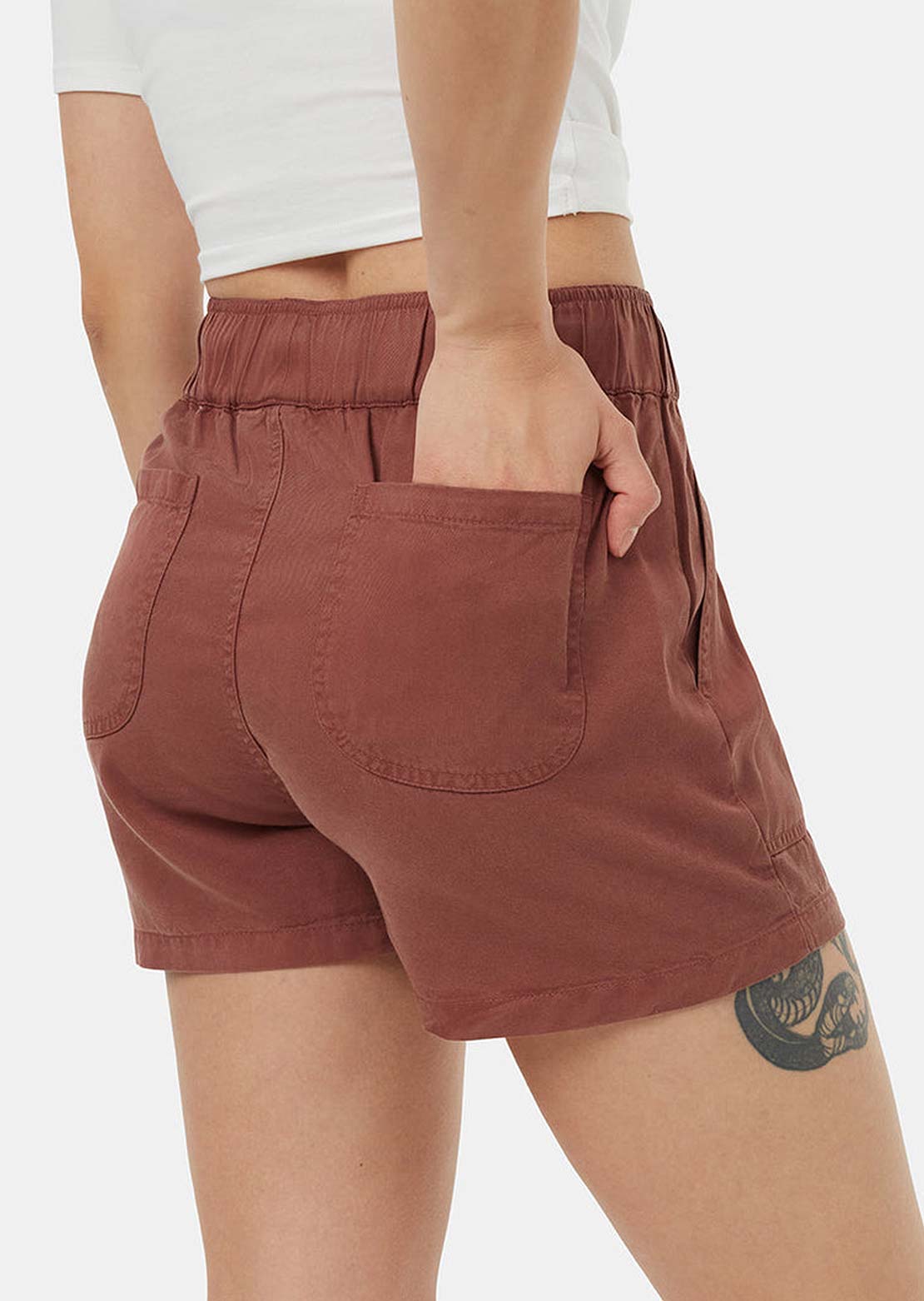 Tentree Women's Tencel Instow Shorts Mesa Red