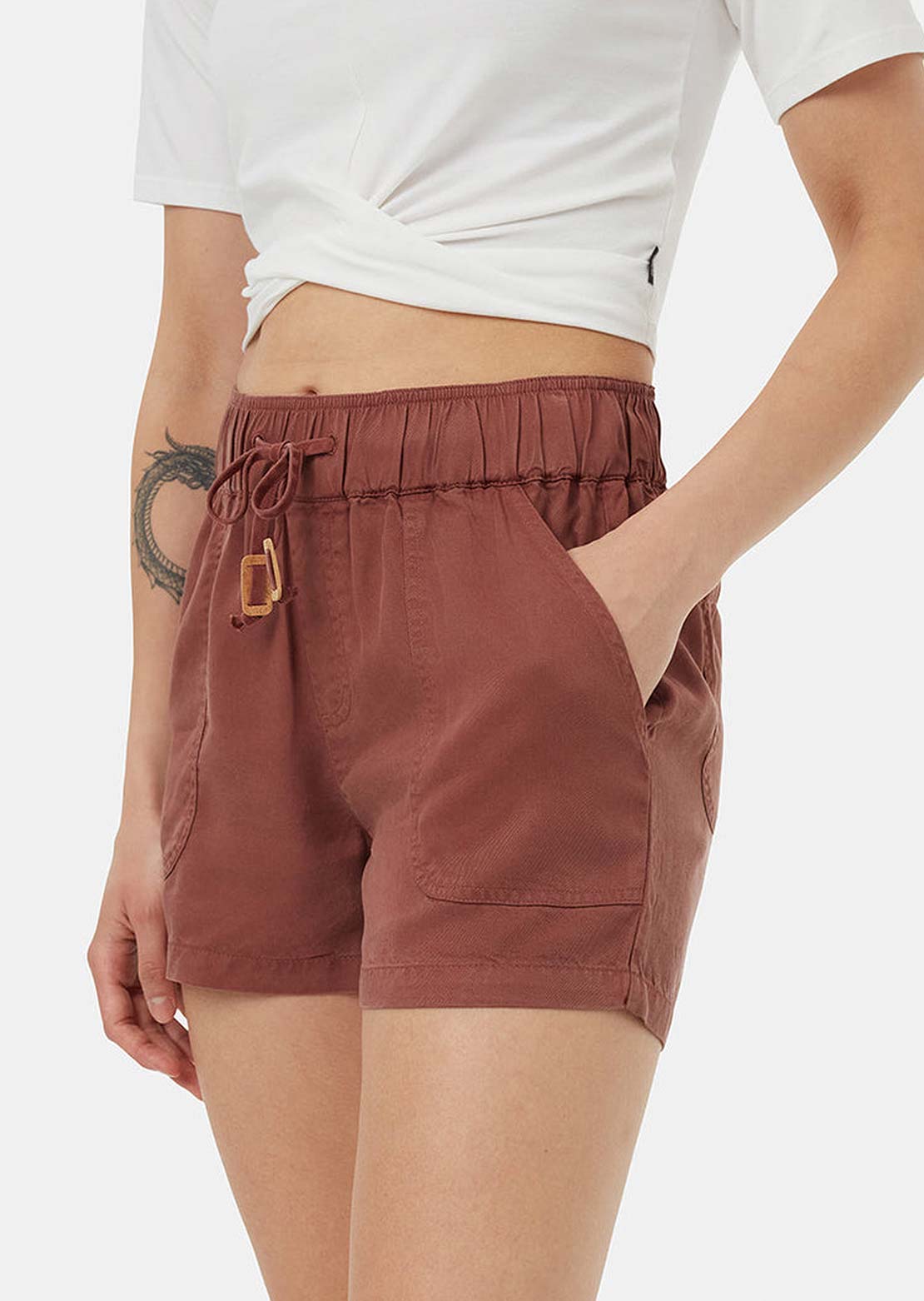 Tentree Women's Tencel Instow Shorts Mesa Red