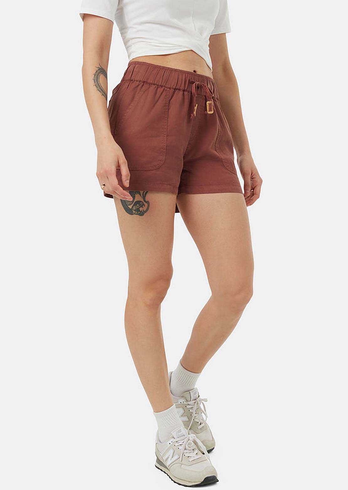 Tentree Women's Tencel Instow Shorts Mesa Red