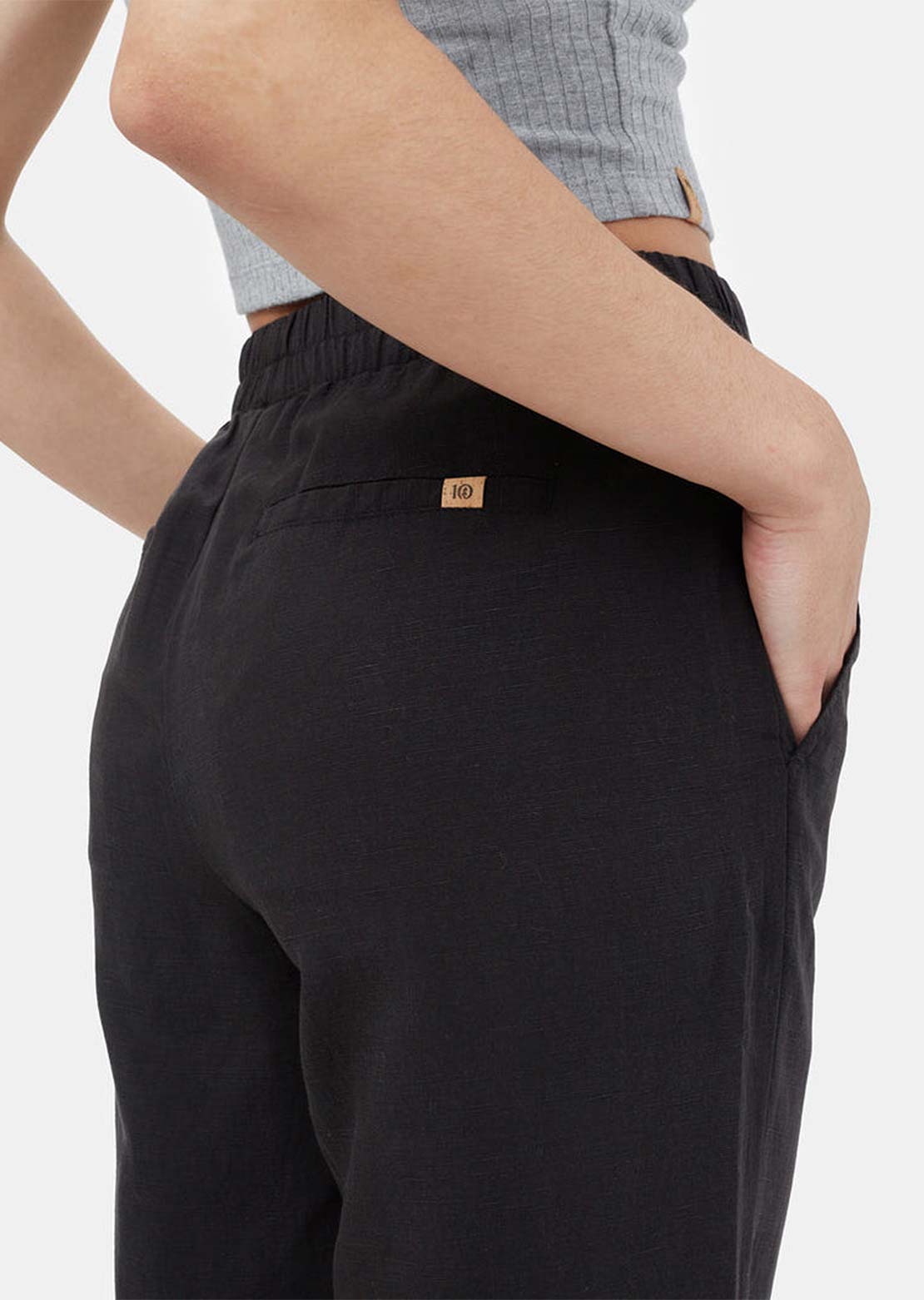 Tentree Women's TreeLinen Billow Pant Meteorite Black