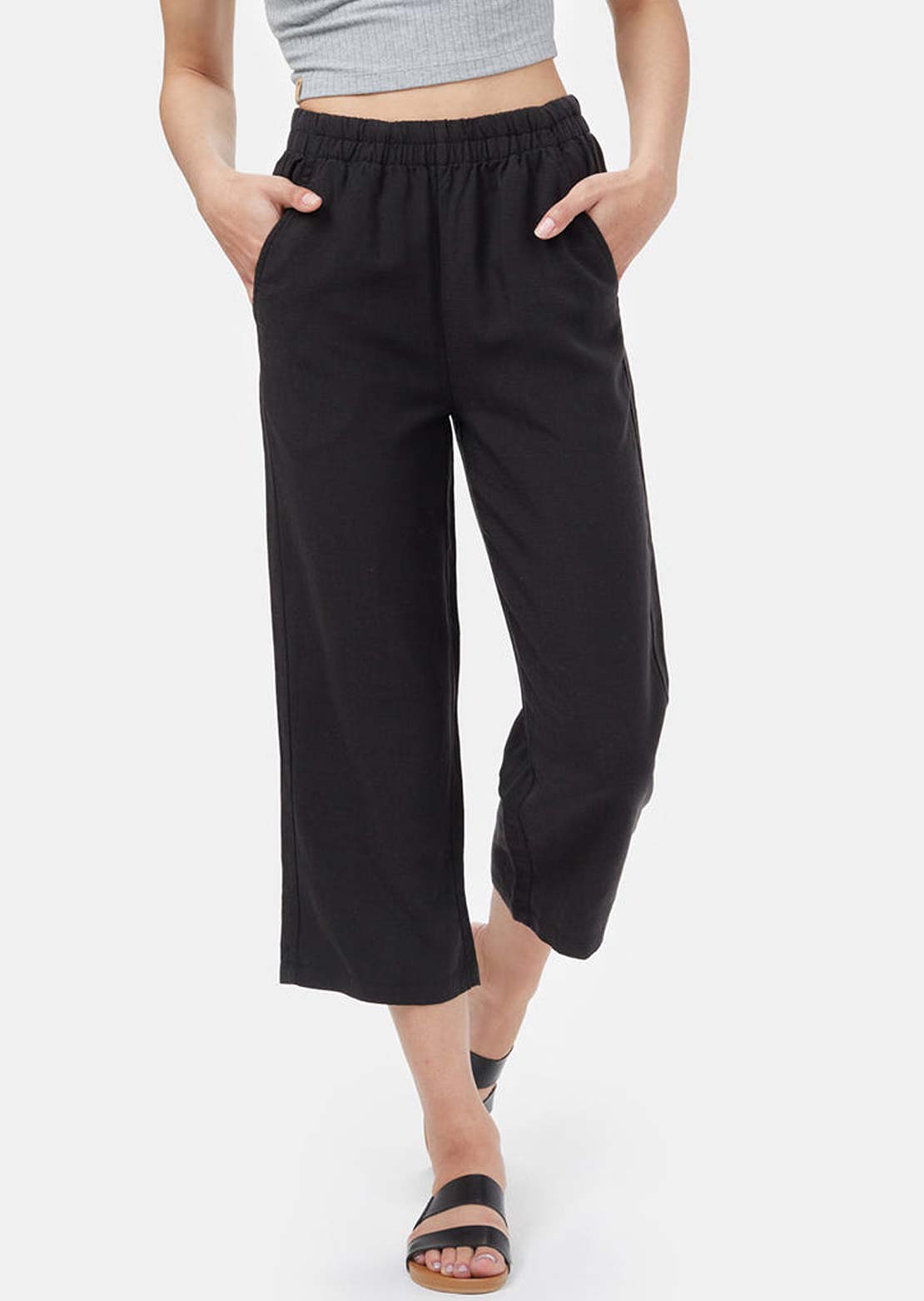 Tentree Women's TreeLinen Billow Pant Meteorite Black
