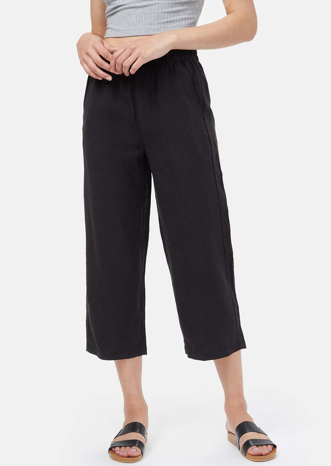 Tentree Women's TreeLinen Billow Pant Meteorite Black