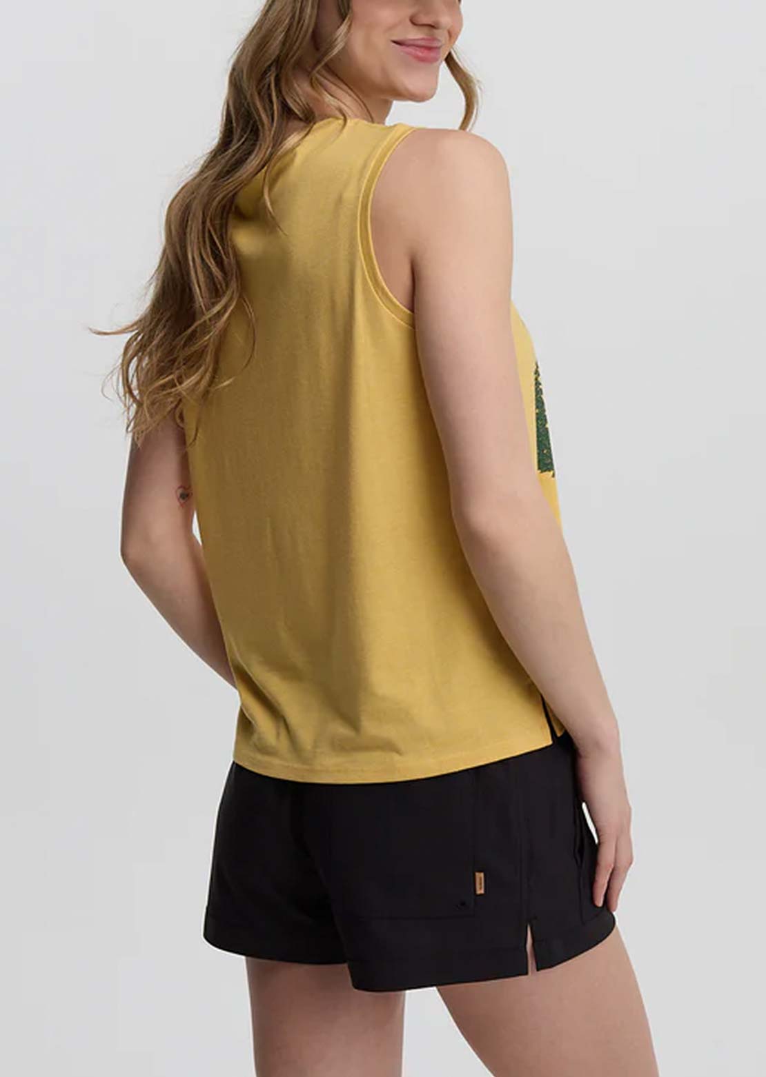 Tentree Women's Wild Side Tank Top Dusk Yellow/Green