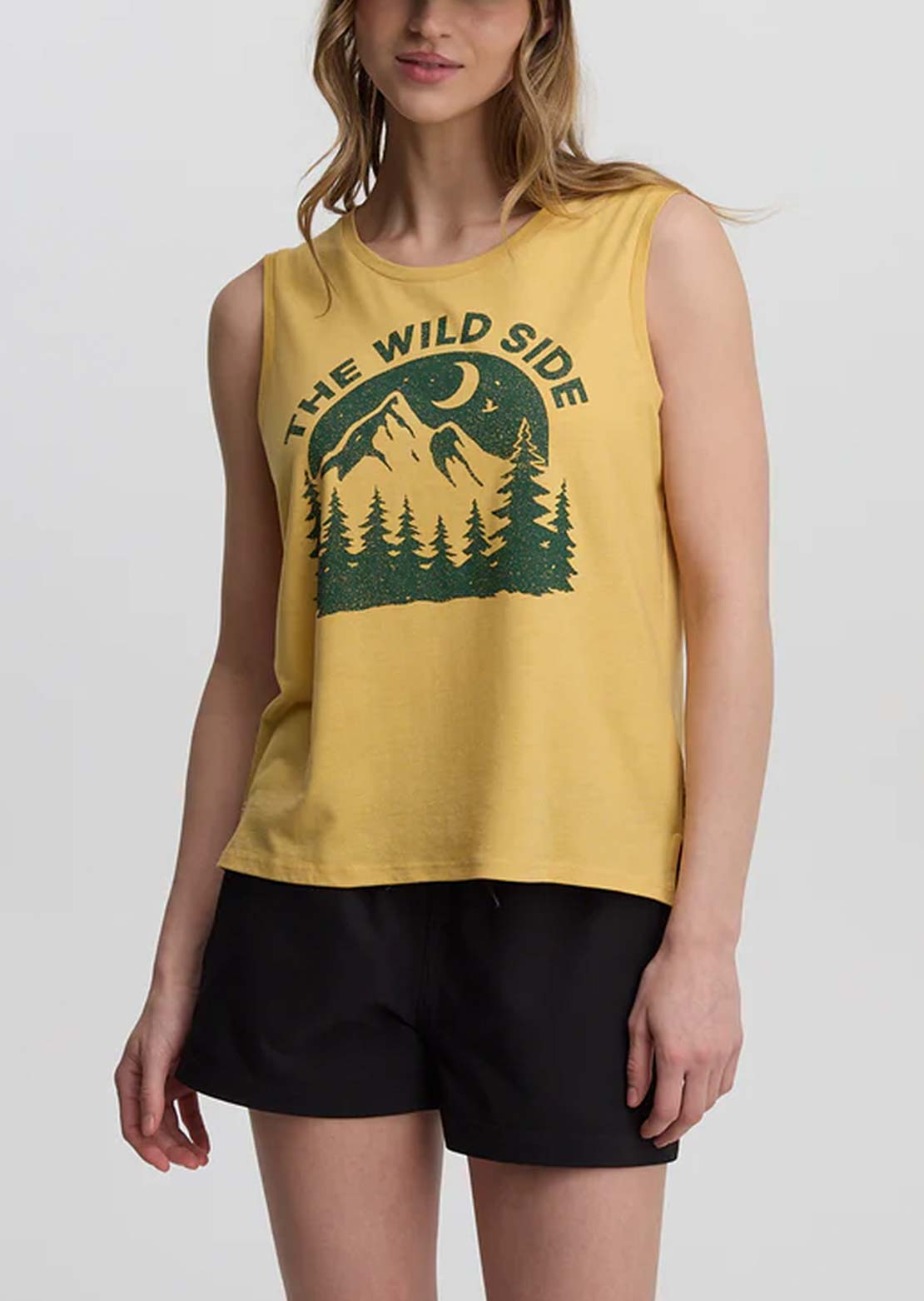 Tentree Women's Wild Side Tank Top Dusk Yellow/Green