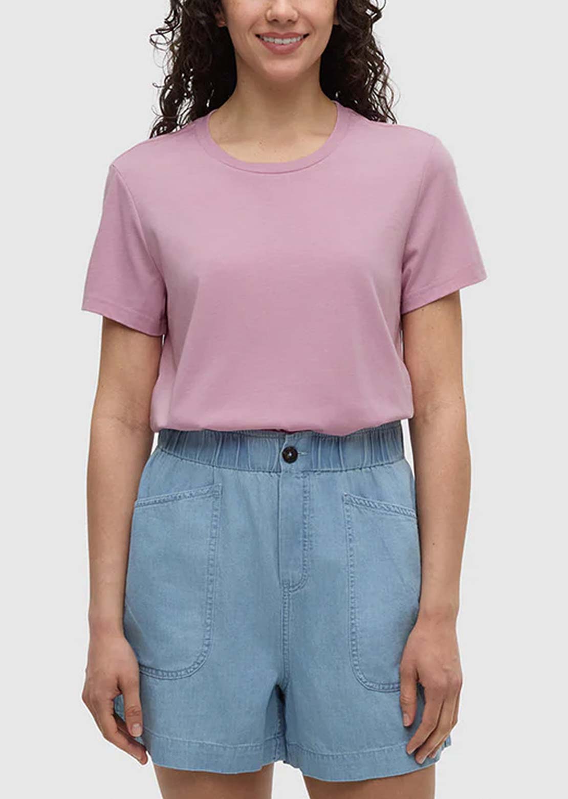 Tentree Women's Winslow T-Shirt Pink Sand Heather