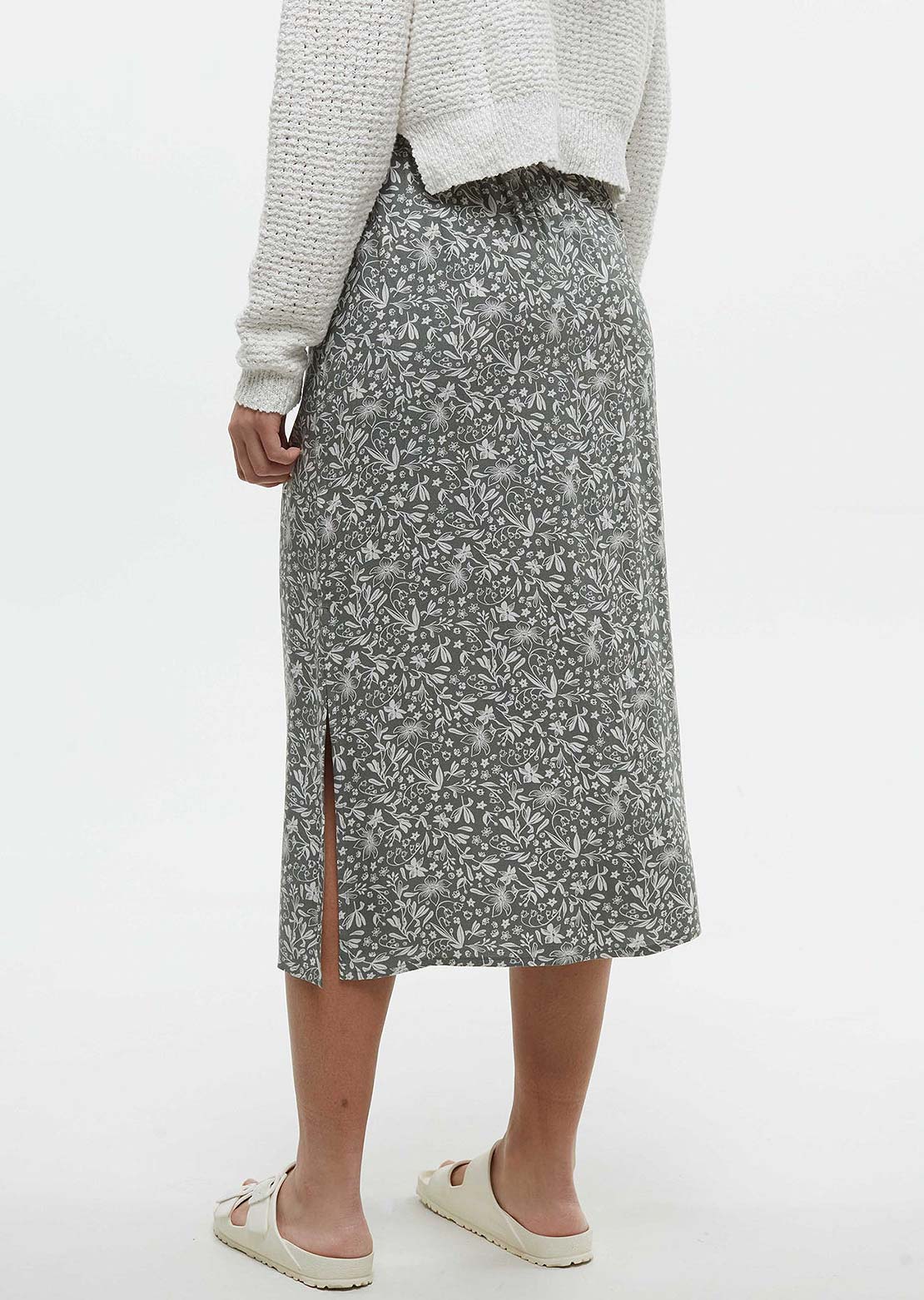 Tentree Women&#39;s Yaletown Skirt Agave Green/Field Flower