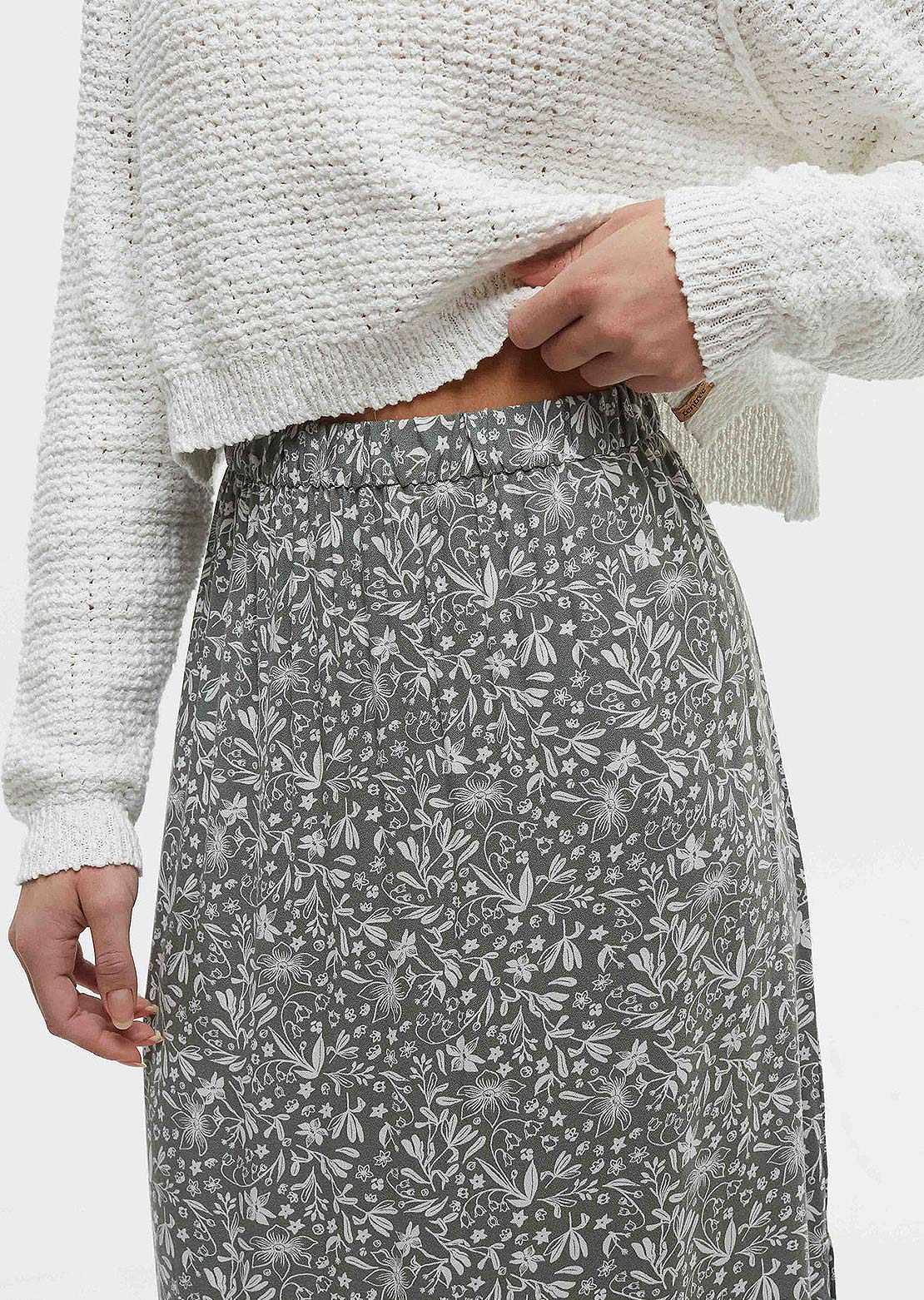 Tentree Women&#39;s Yaletown Skirt Agave Green/Field Flower