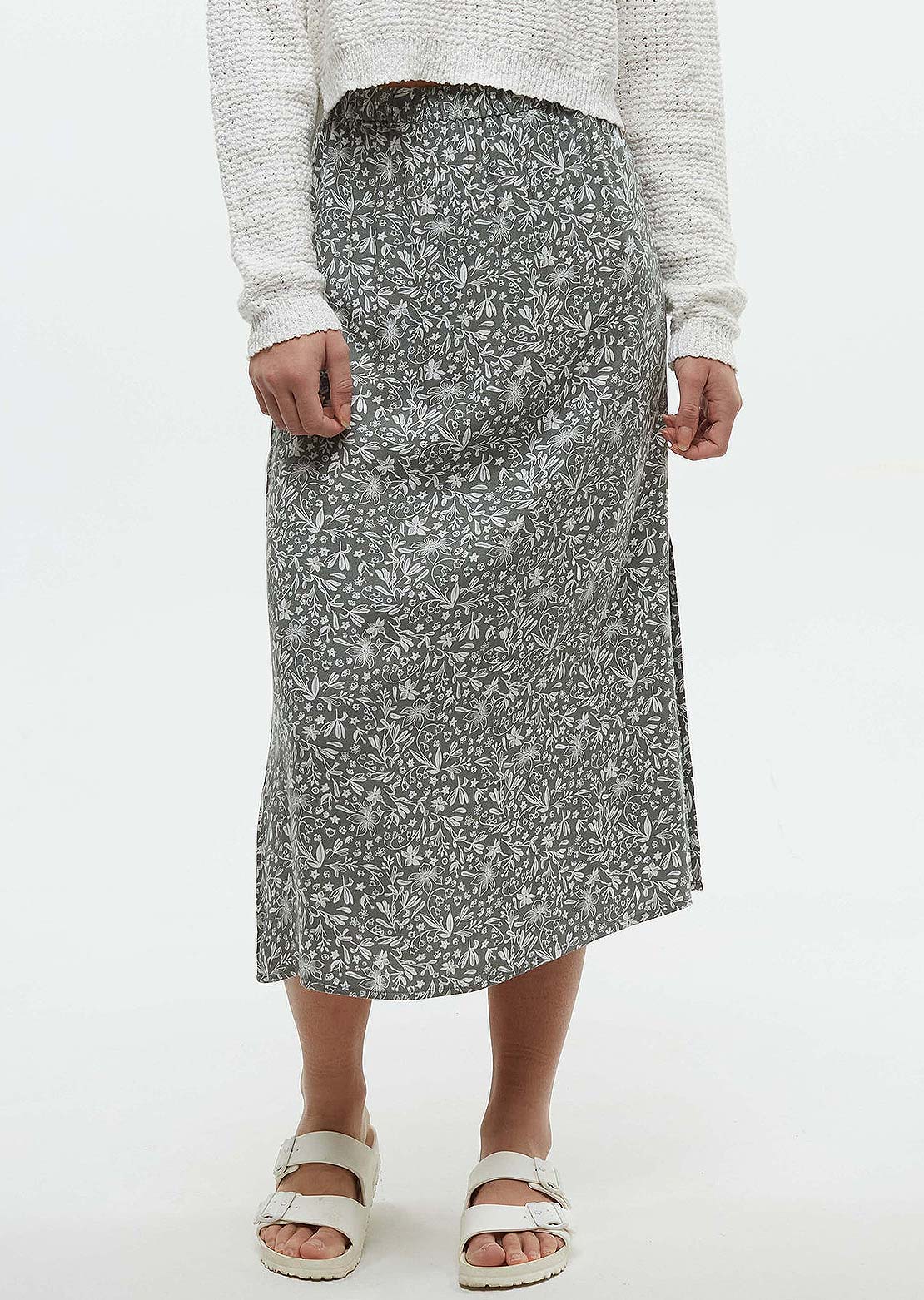 Tentree Women&#39;s Yaletown Skirt Agave Green/Field Flower