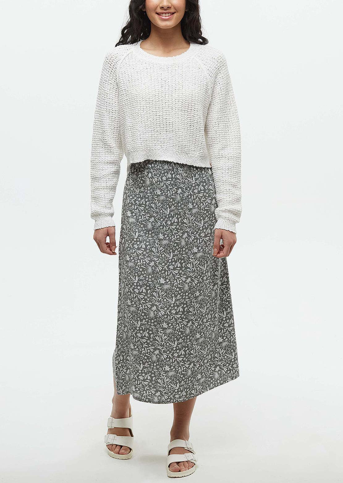 Tentree Women&#39;s Yaletown Skirt Agave Green/Field Flower