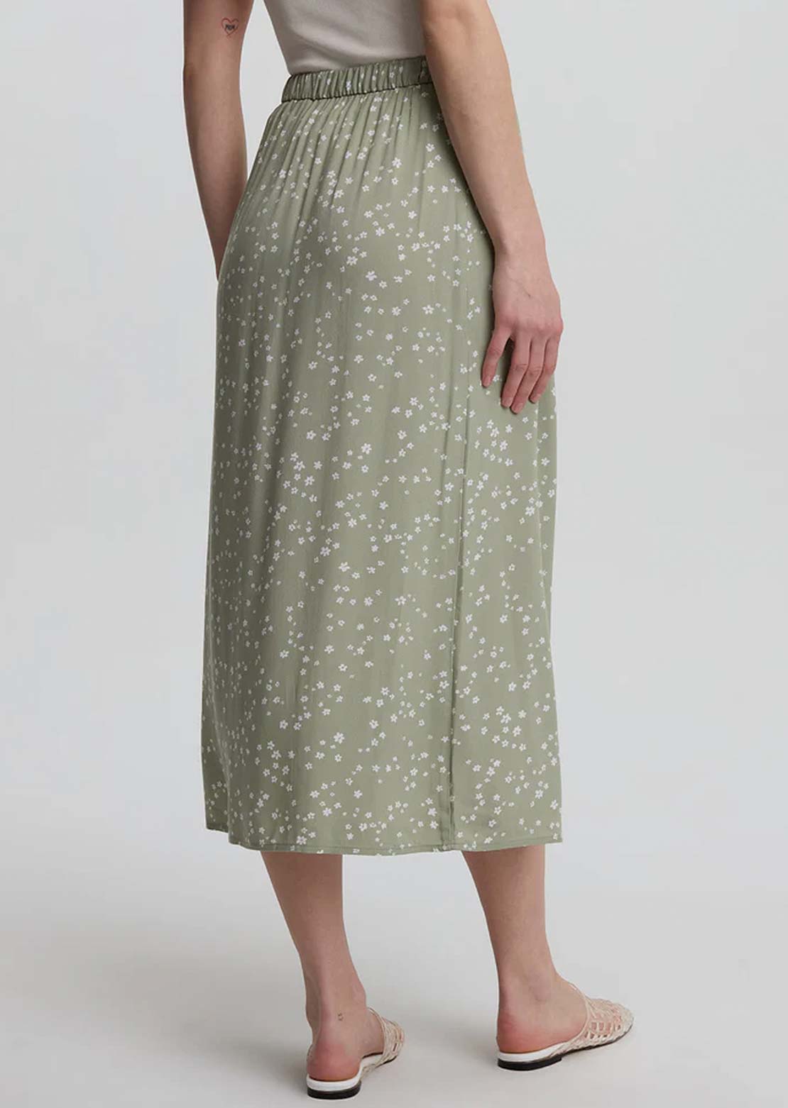 Tentree Women's Yaletown Skirt Light Moss/Bloom Floral