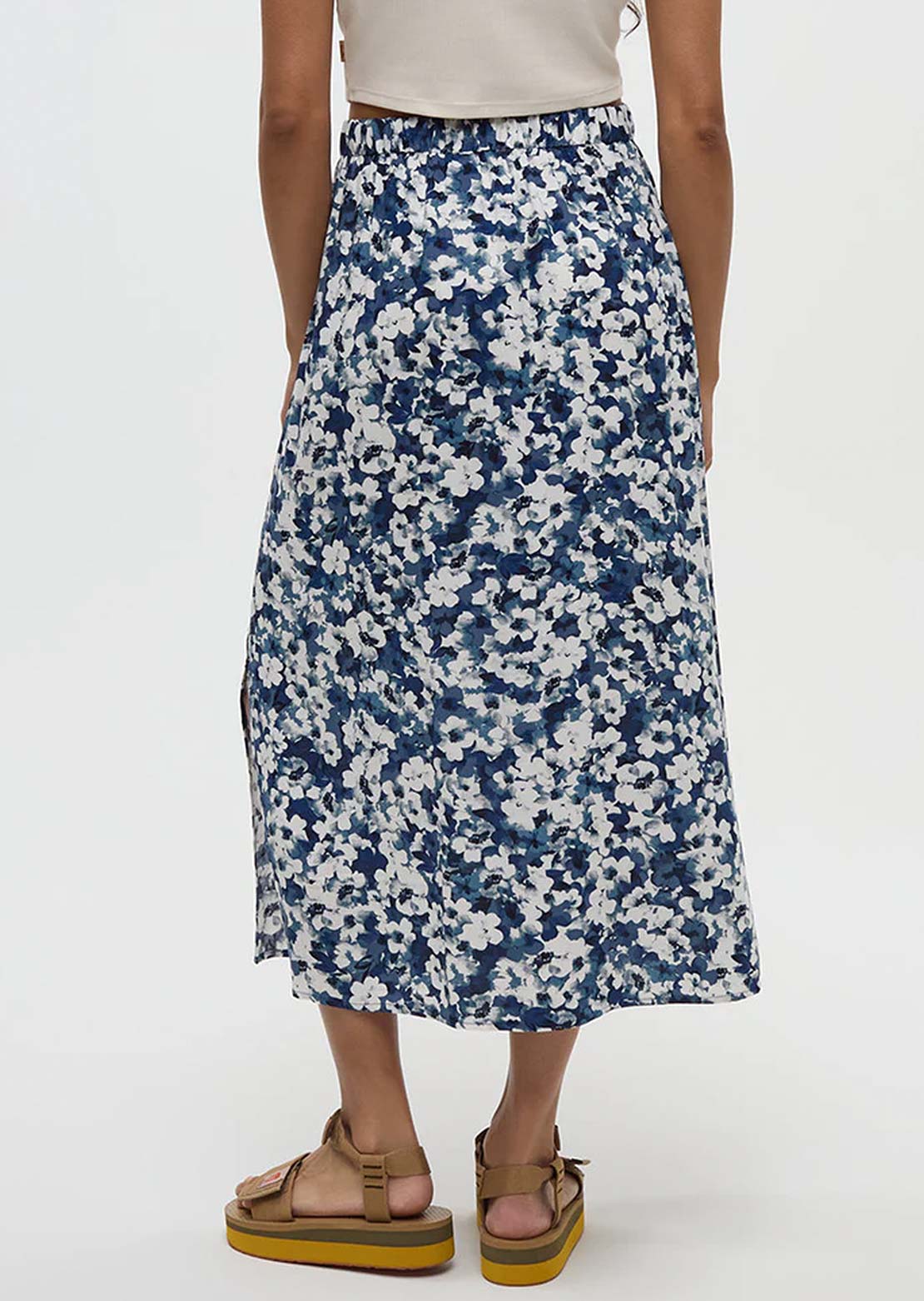 Tentree Women's Yaletown Skirt Nightfall/Watercolour Floral